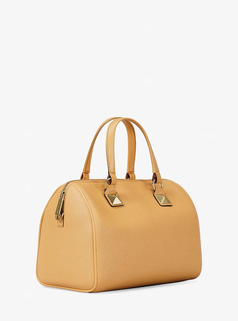 Michael Kors Grayson Medium Pebbled Leather Duffel Bag Honeywheat