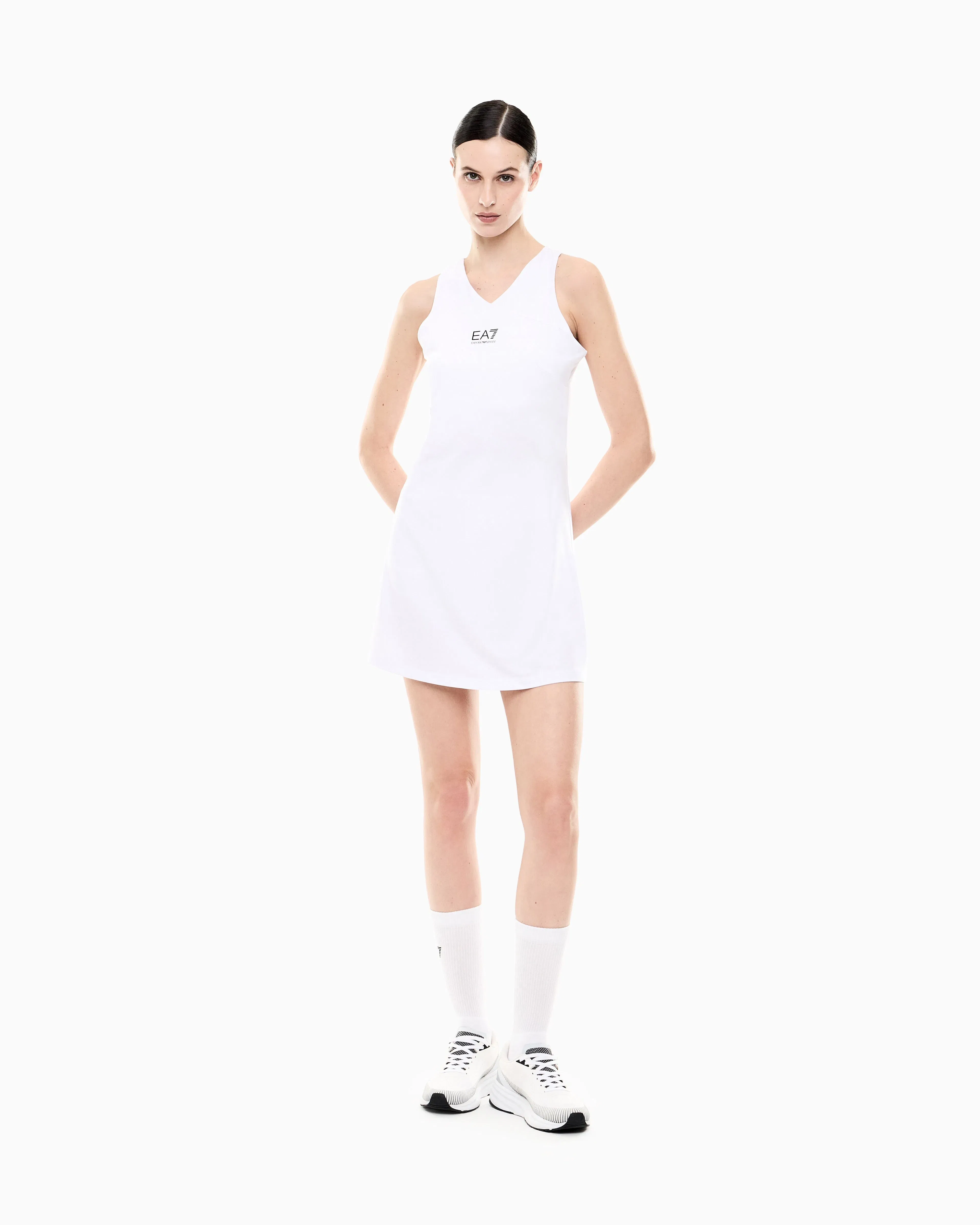 EA7 Ventus7 dress Tennis Pro with a V-neck and matching shorts