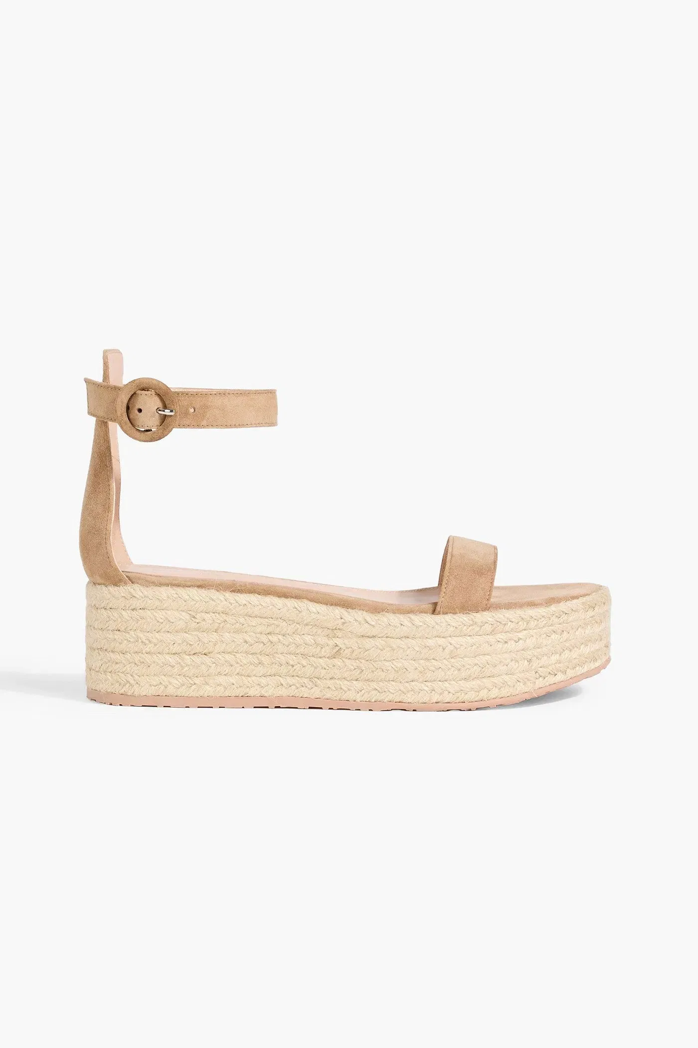 Gianvito Rossi Seville 40 Suede Platform Sandals Neutral Women's