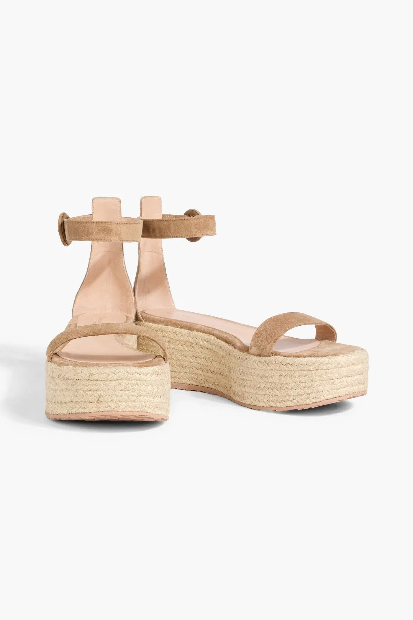 Gianvito Rossi Seville 40 Suede Platform Sandals Neutral Women's