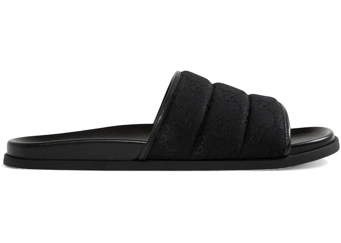 Gucci Slide Sandal Black Padded Gg Canvas