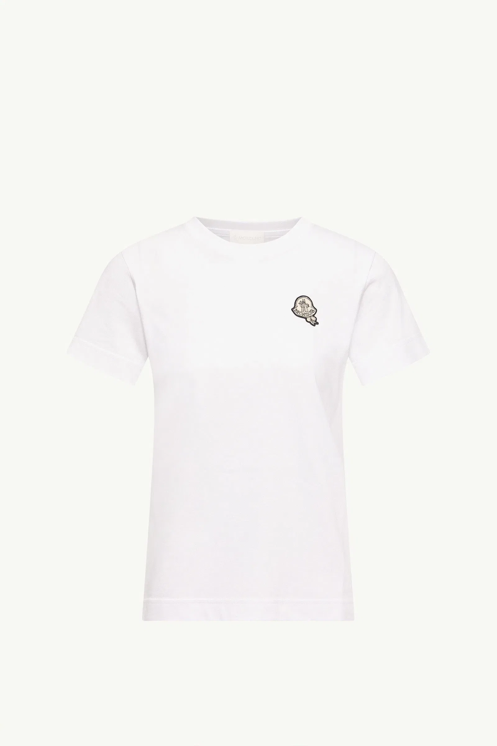Moncler Logo Patch Cotton T-Shirt White White