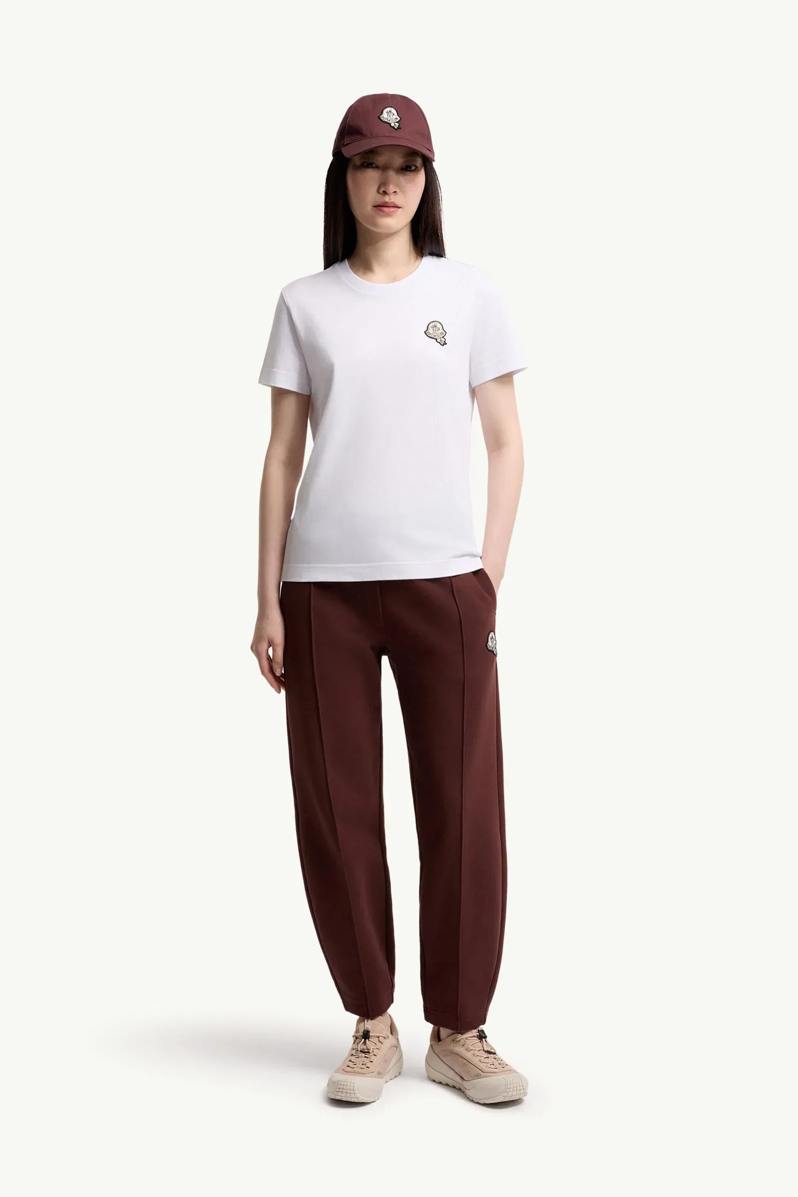 Moncler Logo Patch Cotton T-Shirt White White