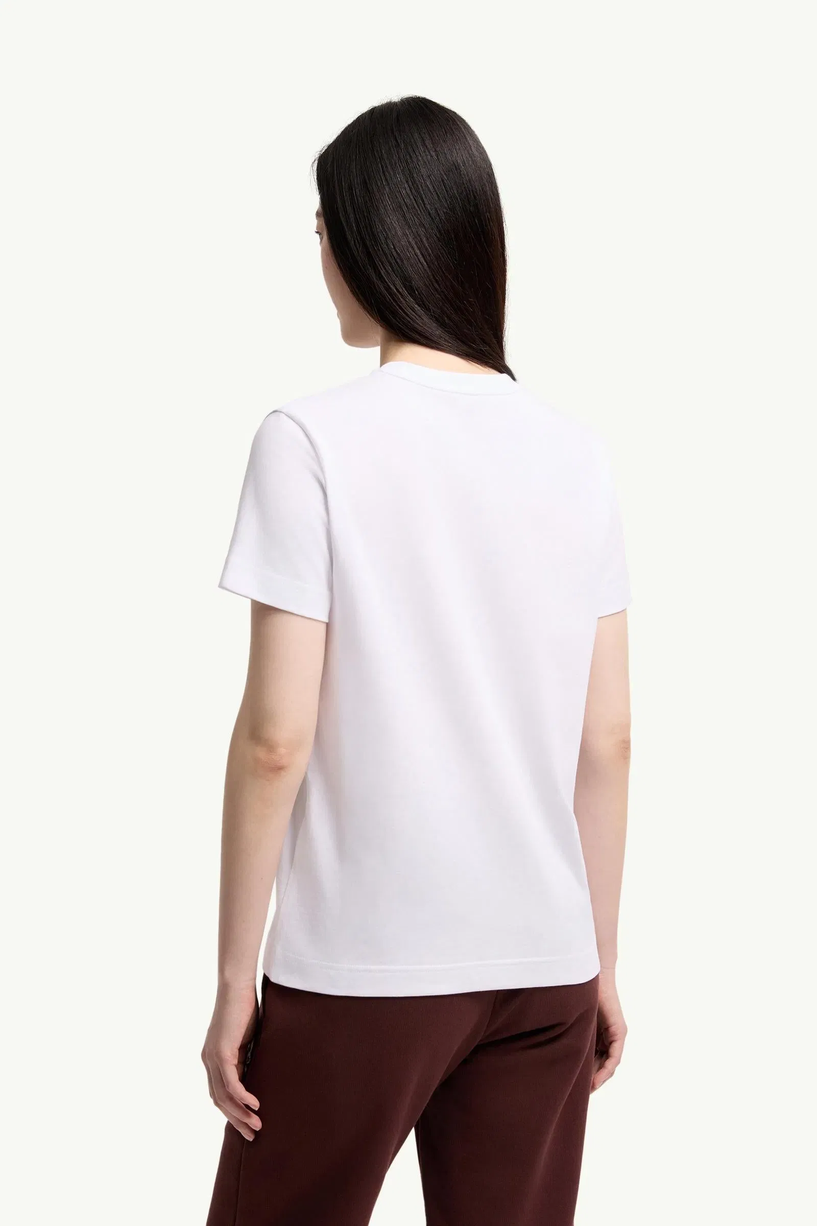 Moncler Logo Patch Cotton T-Shirt White White
