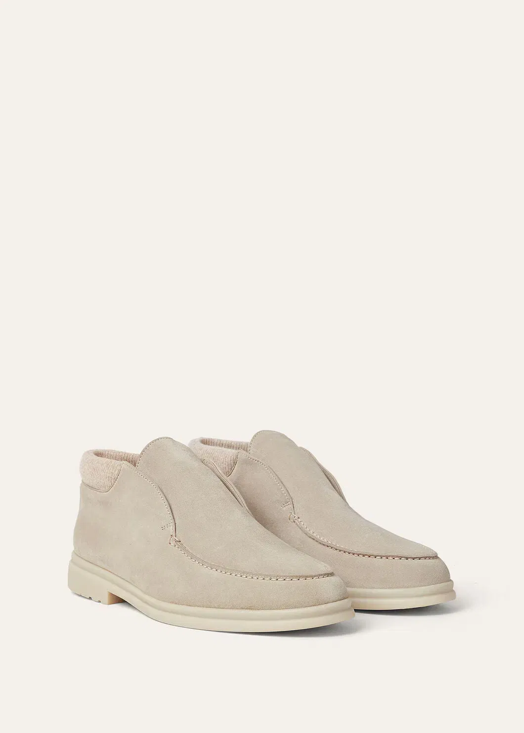 LoroPiana Open Wintery Walk Ankle Boot Pearl Powder