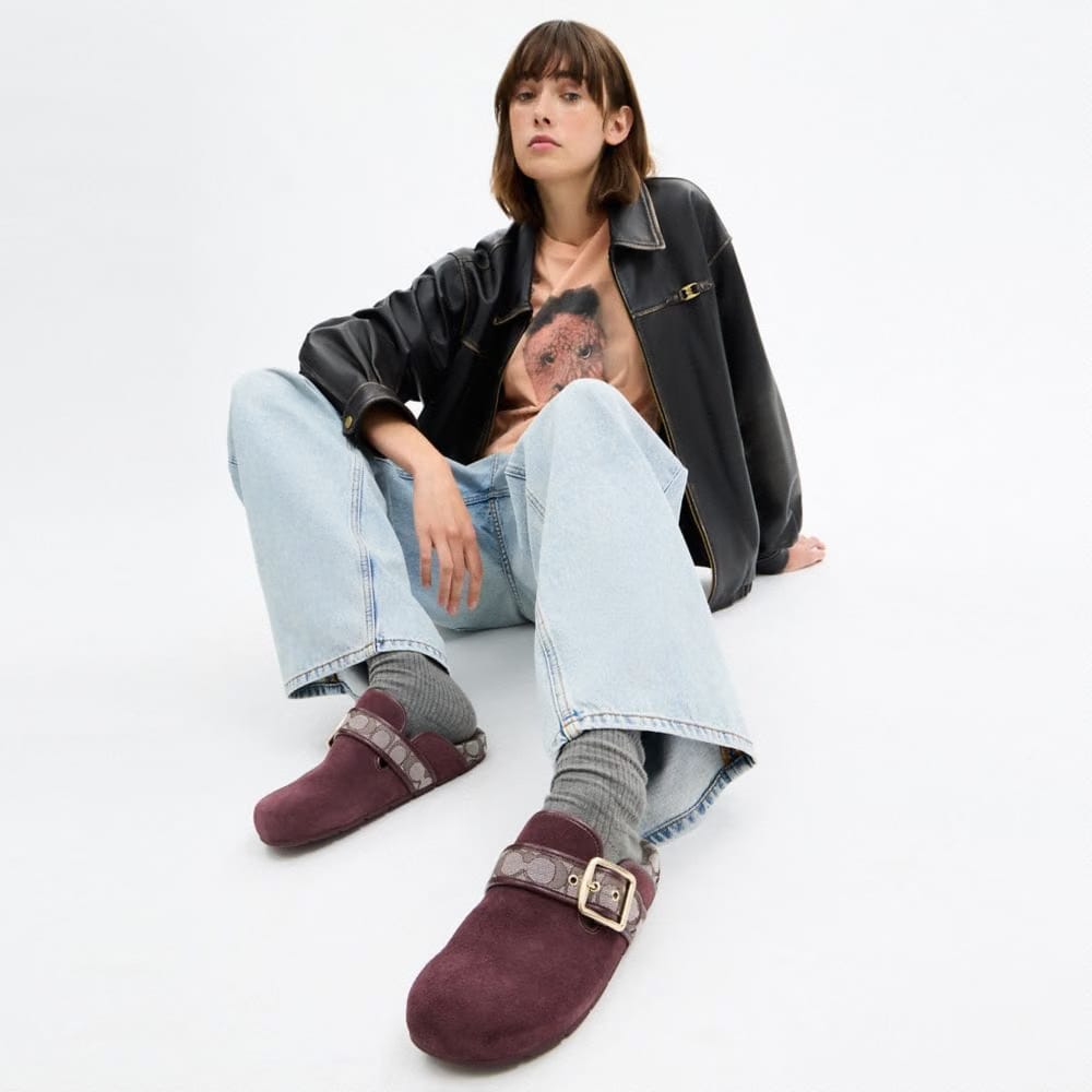 Women's Coach Archival Buckle Clog Merlot