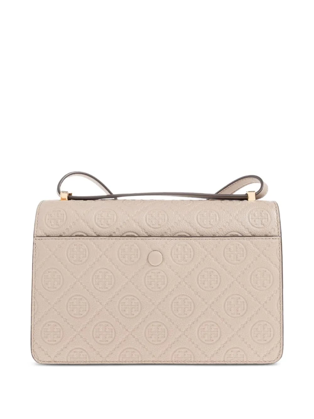 embossed-logo flap bag