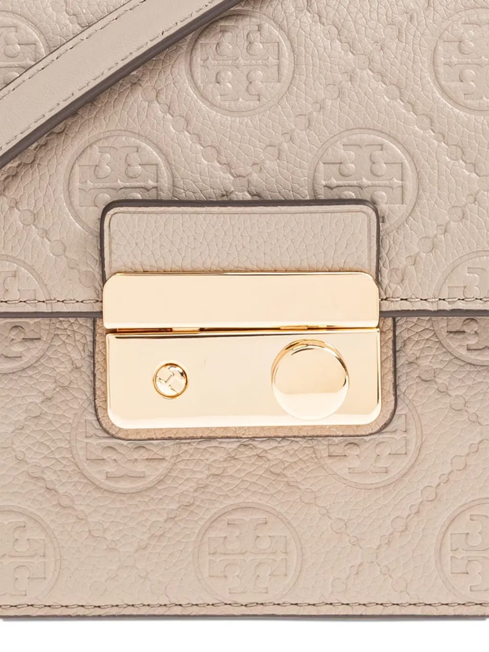 embossed-logo flap bag