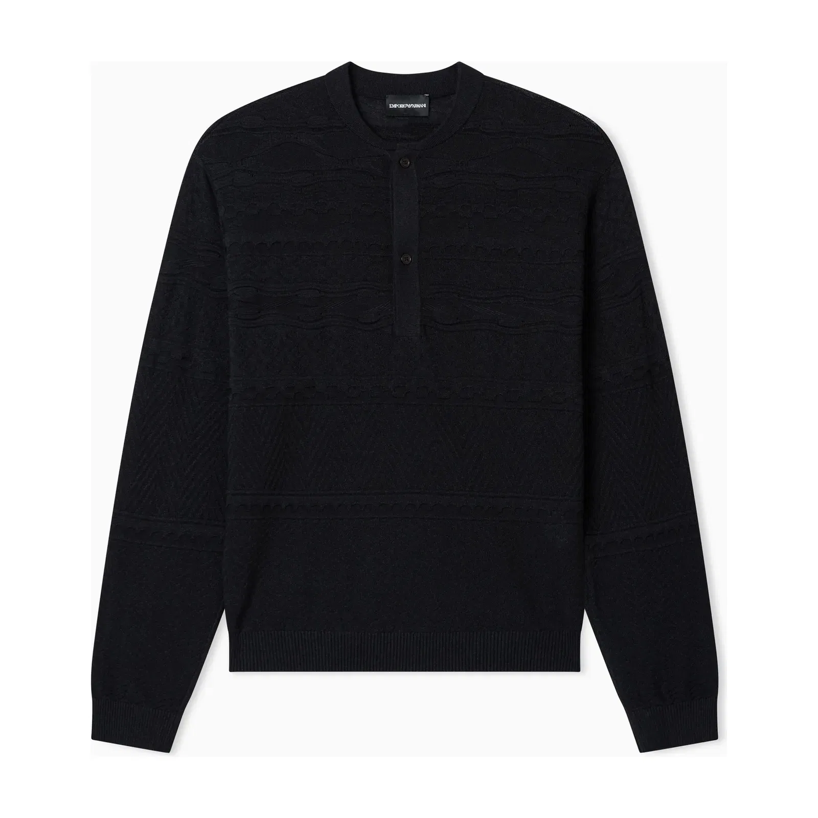 Emporio Armani Lyocell-blend, Henley neckline jumper