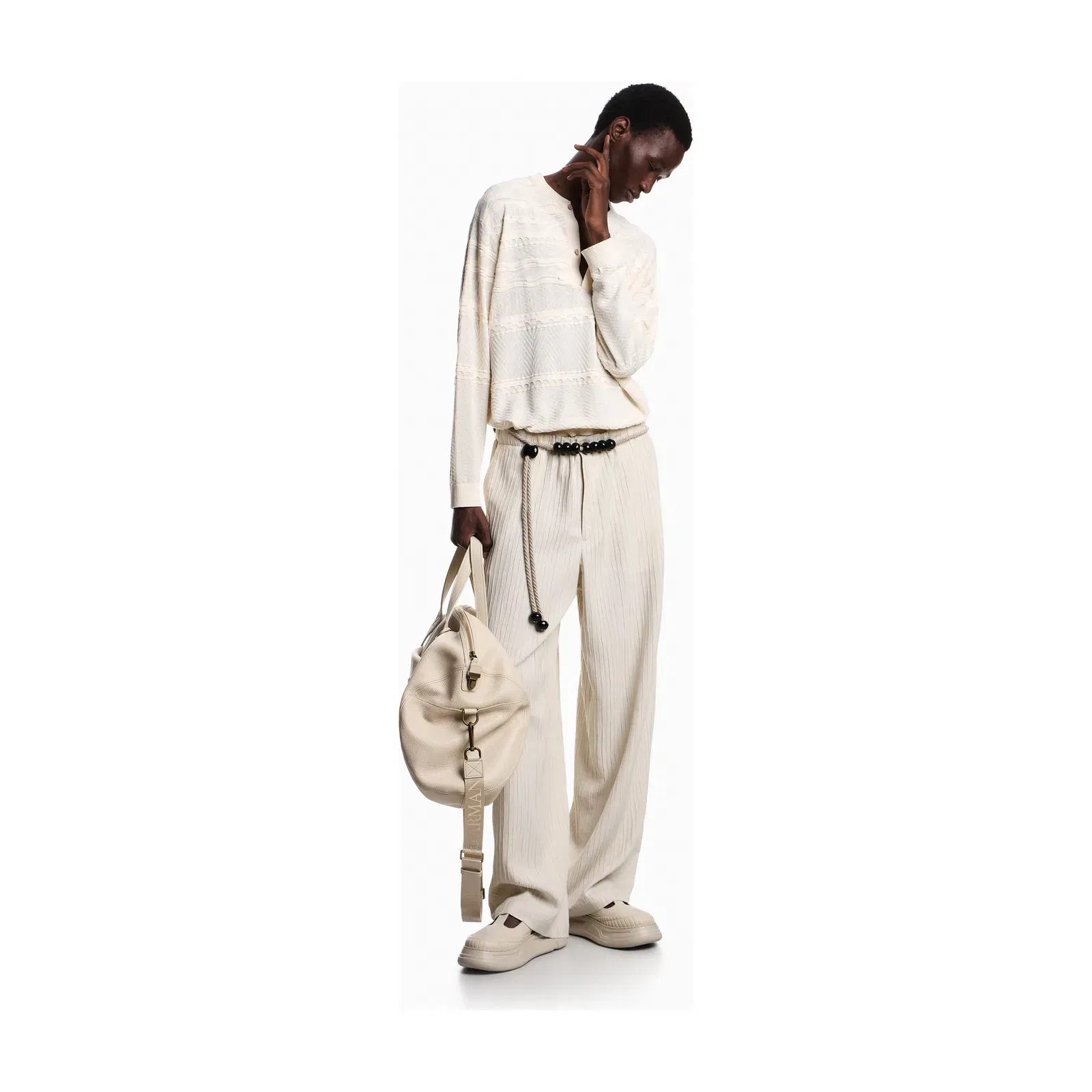 Emporio Armani Lyocell-blend, Henley neckline jumper