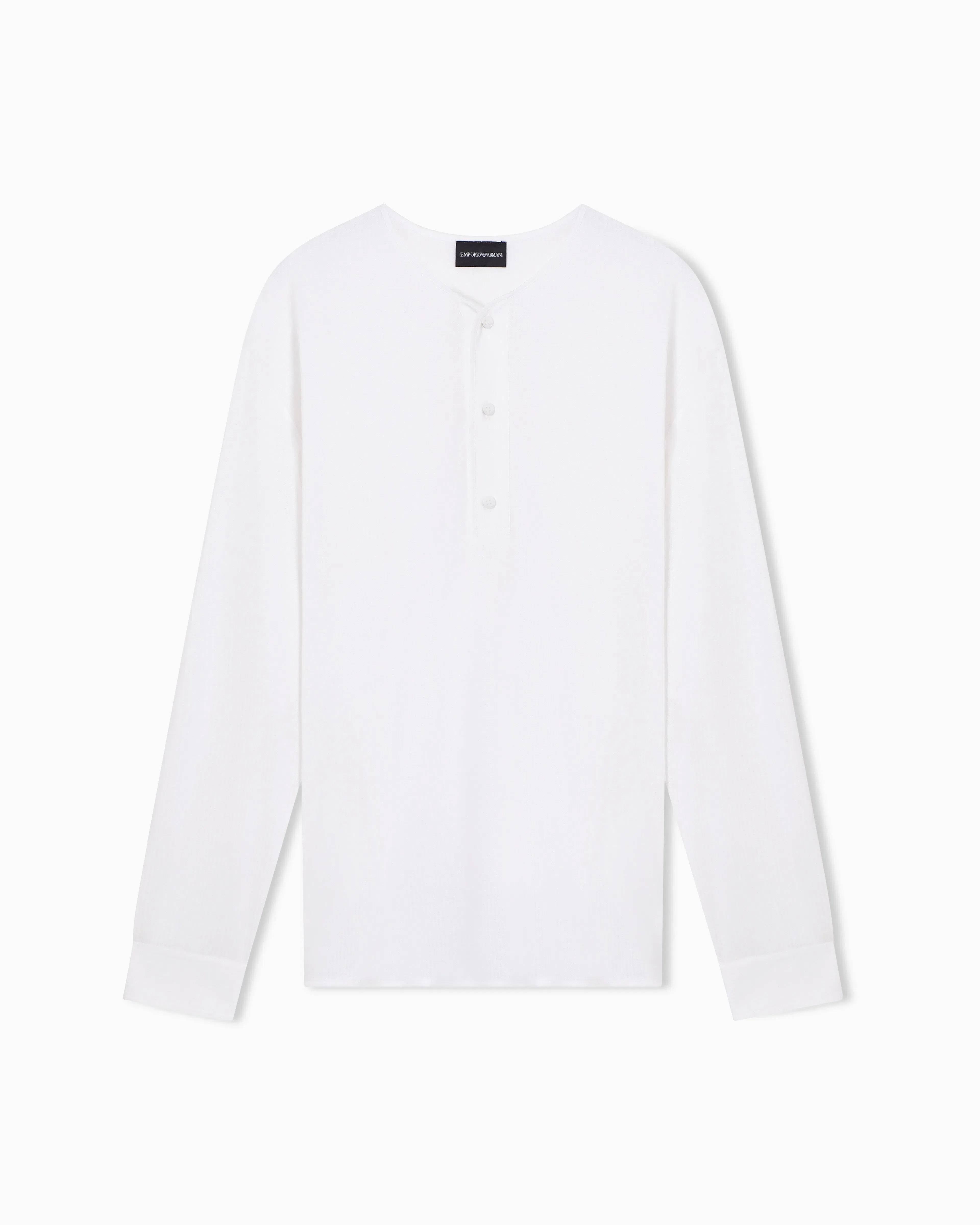 Emporio Armani Garment-dyed jersey Henley-collar shirt