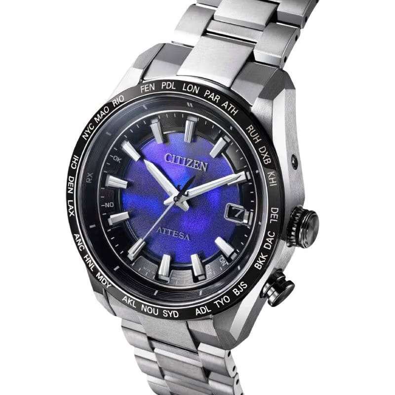 Citizen Attesa Perpetual World Time Blue Dial Mens Watch