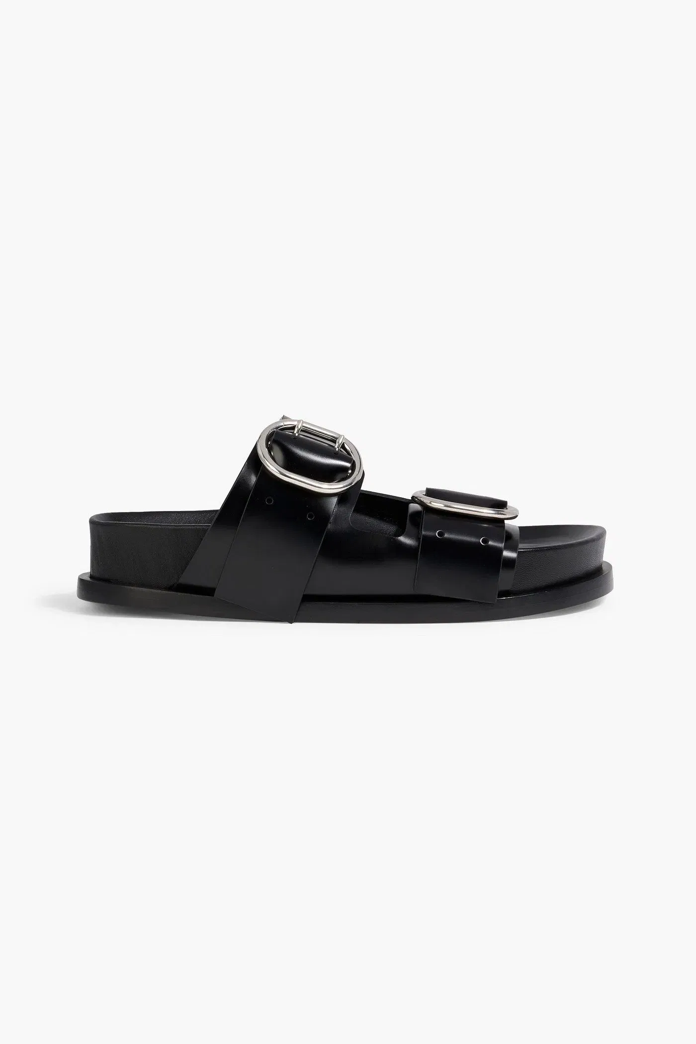 Jil Sander Buckled Leather Sandals Black Women's