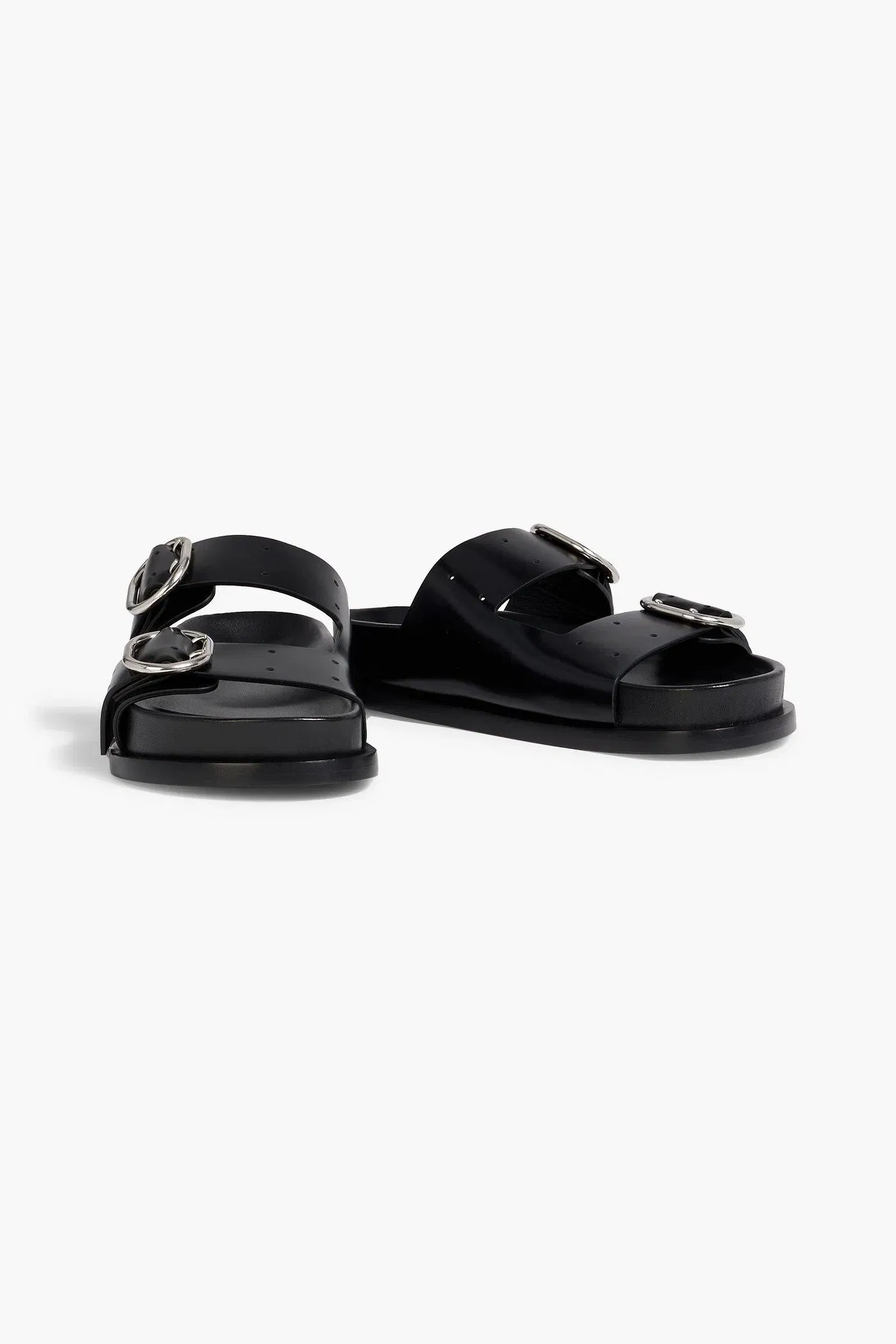 Jil Sander Buckled Leather Sandals Black Women's