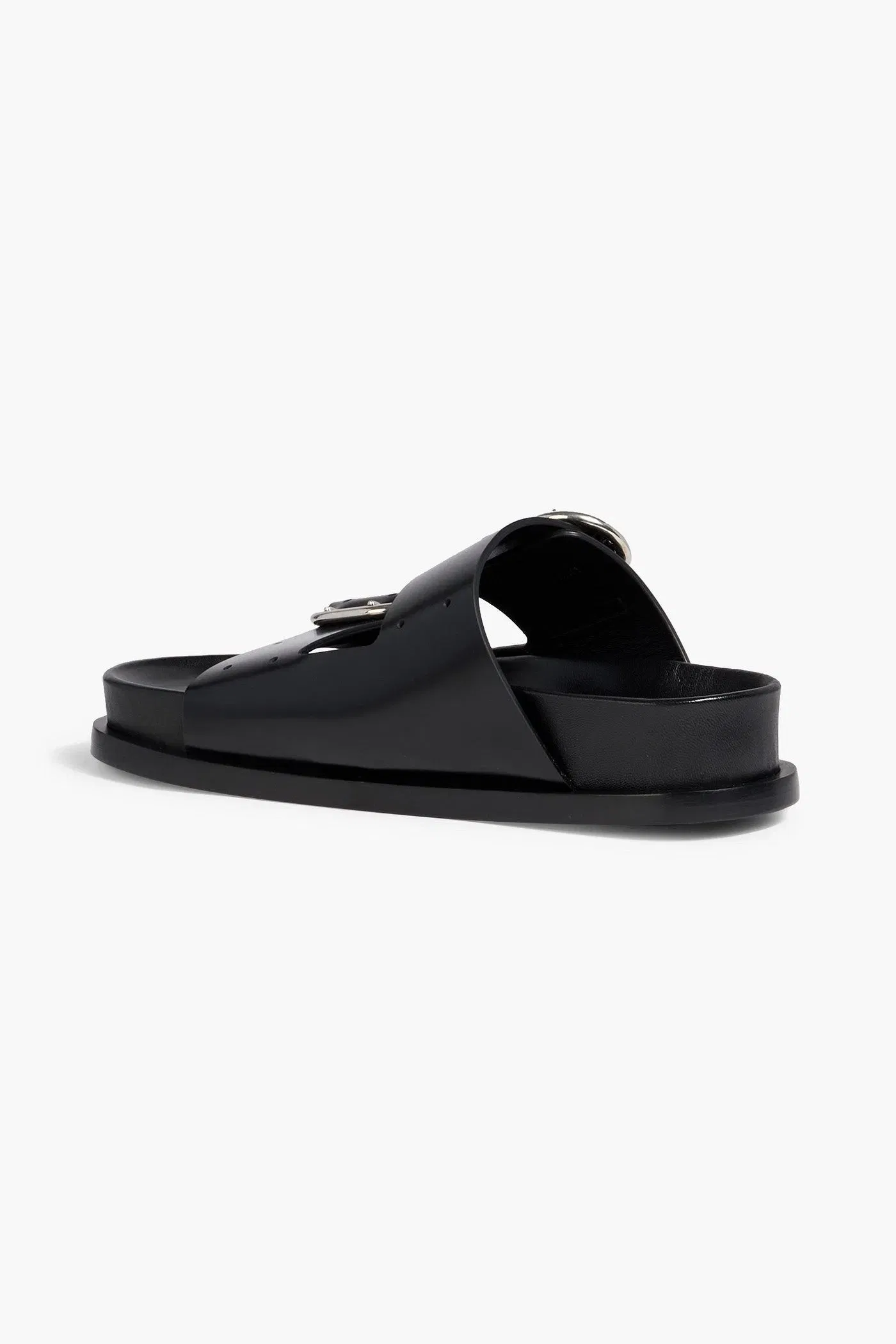 Jil Sander Buckled Leather Sandals Black Women's