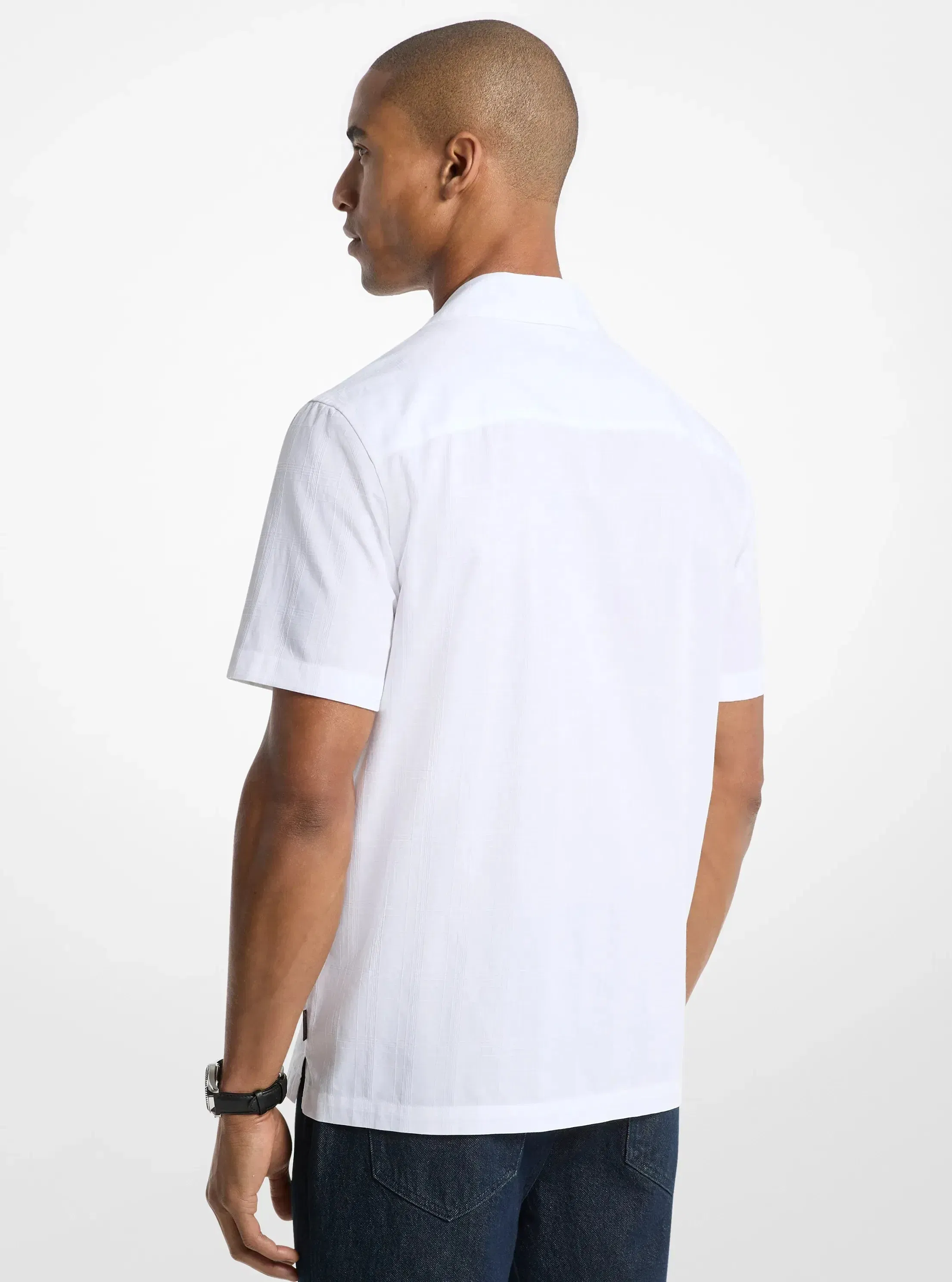 Michael Kors Cotton Short-Sleeve Shirt WHITE