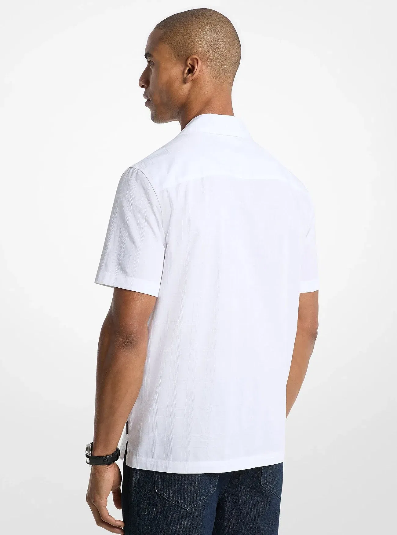 Michael Kors Cotton Short-Sleeve Shirt WHITE