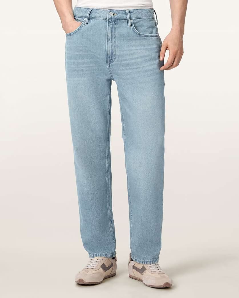AllSaints Reid Straight Fit Denim Jeans Ice Indigo