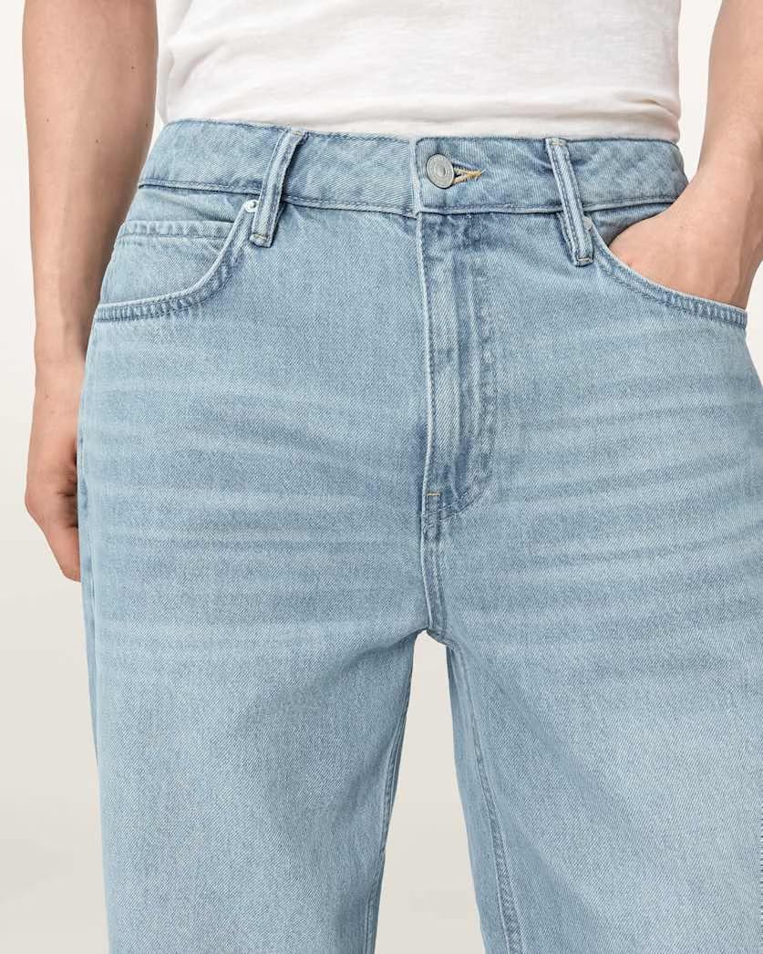 AllSaints Reid Straight Fit Denim Jeans Ice Indigo