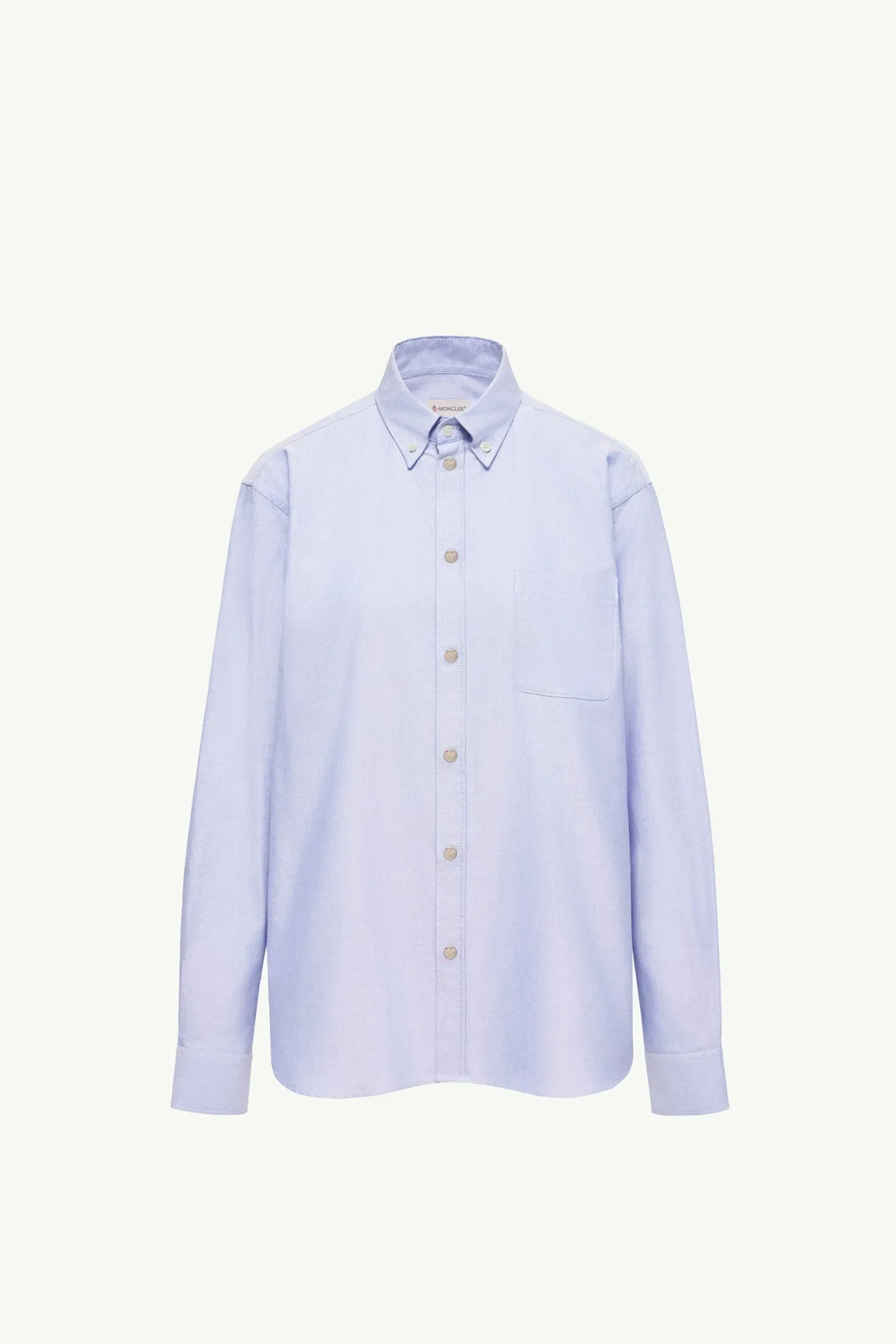 Moncler Cotton Shirt Light Blue Light Blue