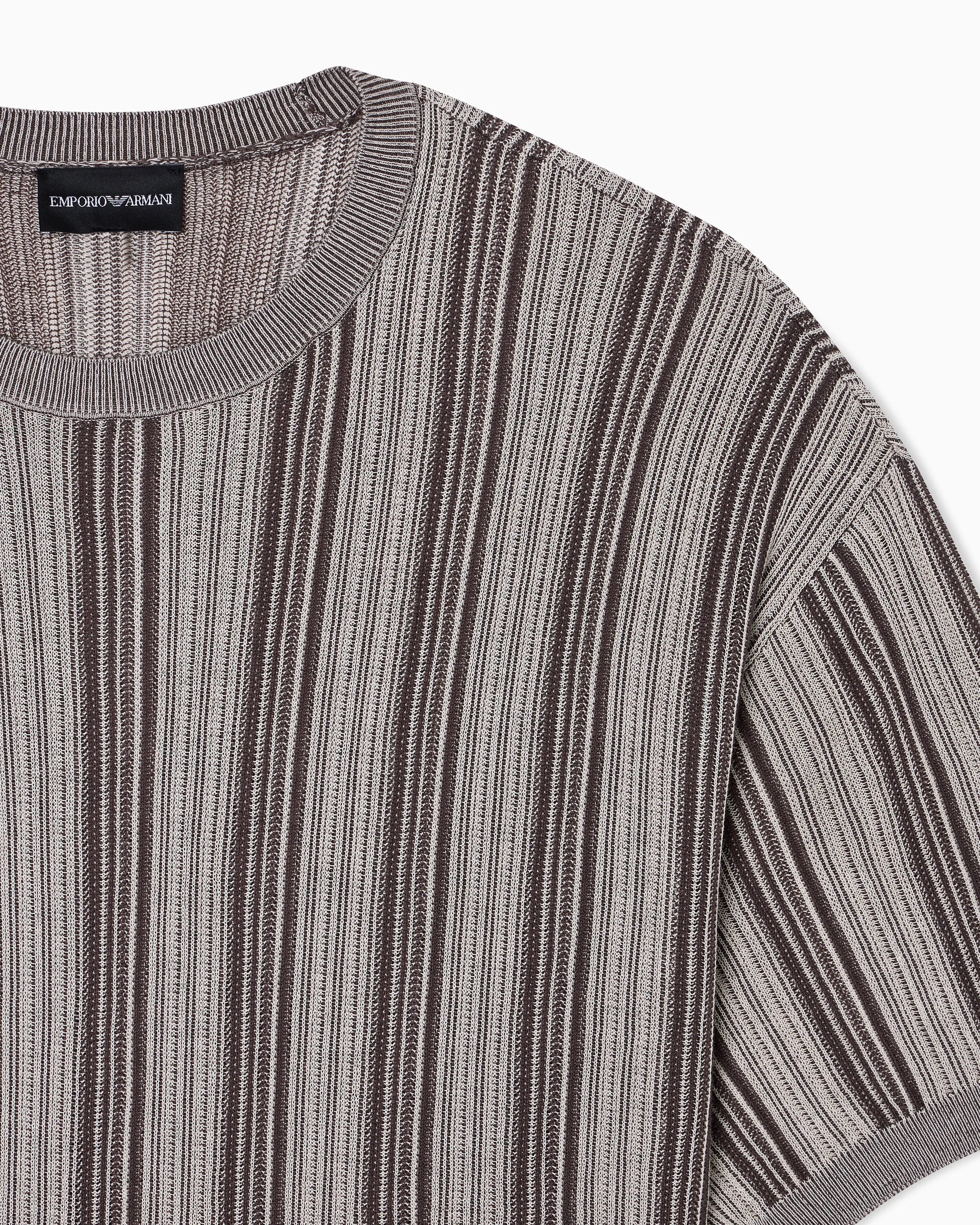 Emporio Armani Ribbed Lyocell-blend jumper with jacquard pattern