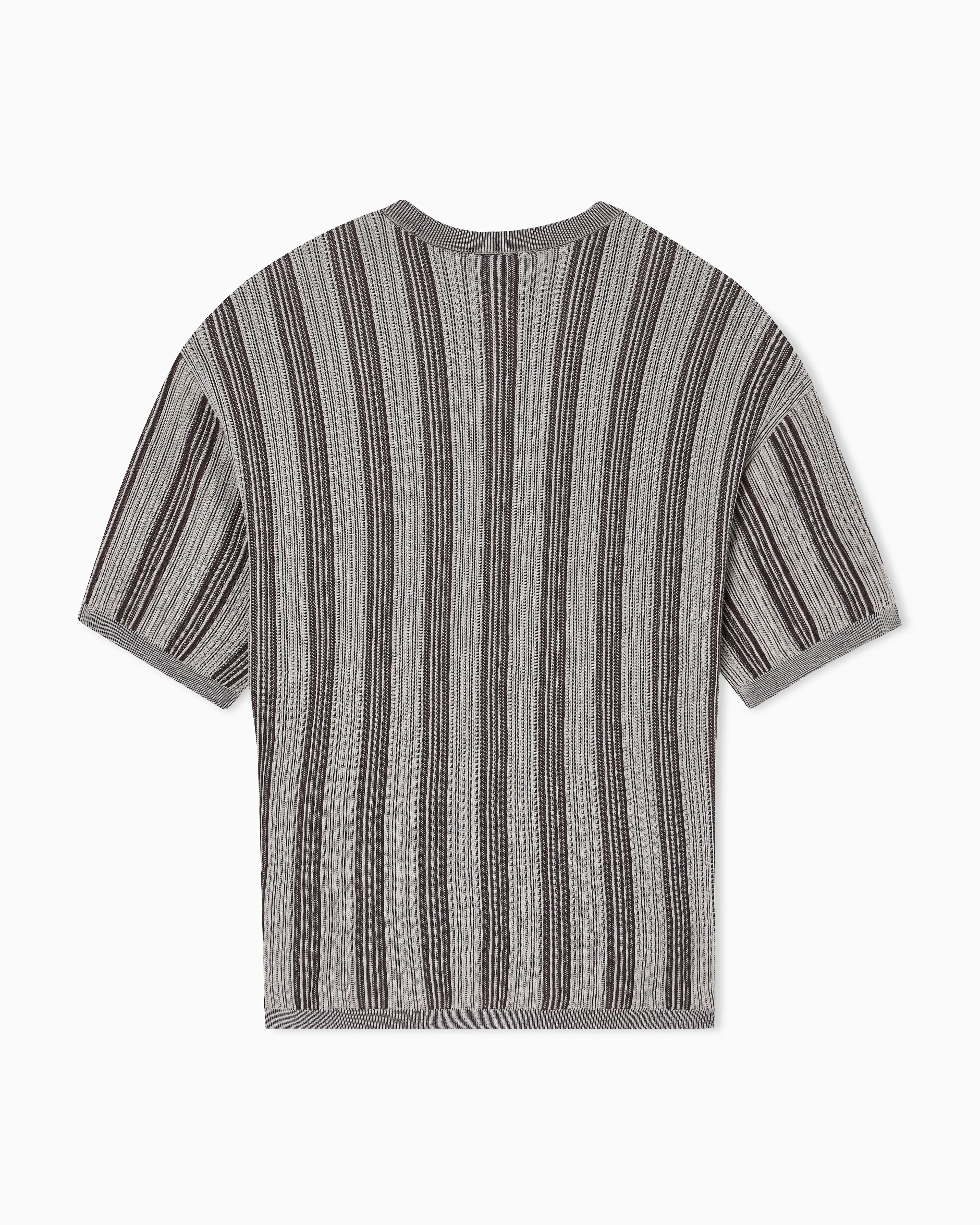 Emporio Armani Ribbed Lyocell-blend jumper with jacquard pattern