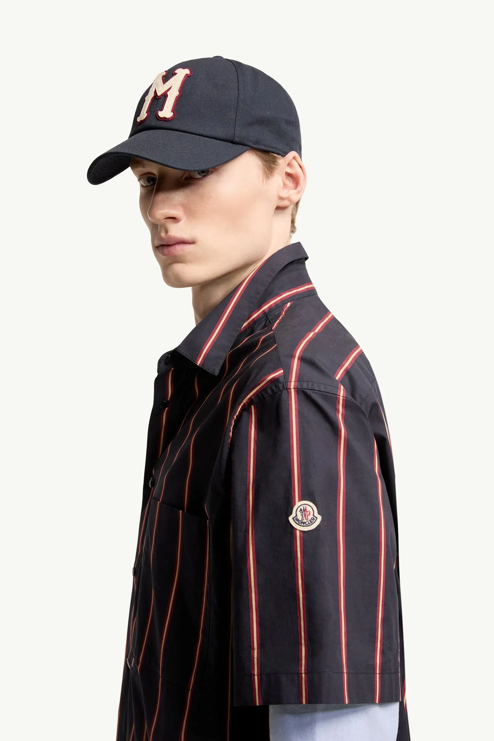 Moncler Striped Cotton Short Sleeve Shirt Blue & Red Blue & Red