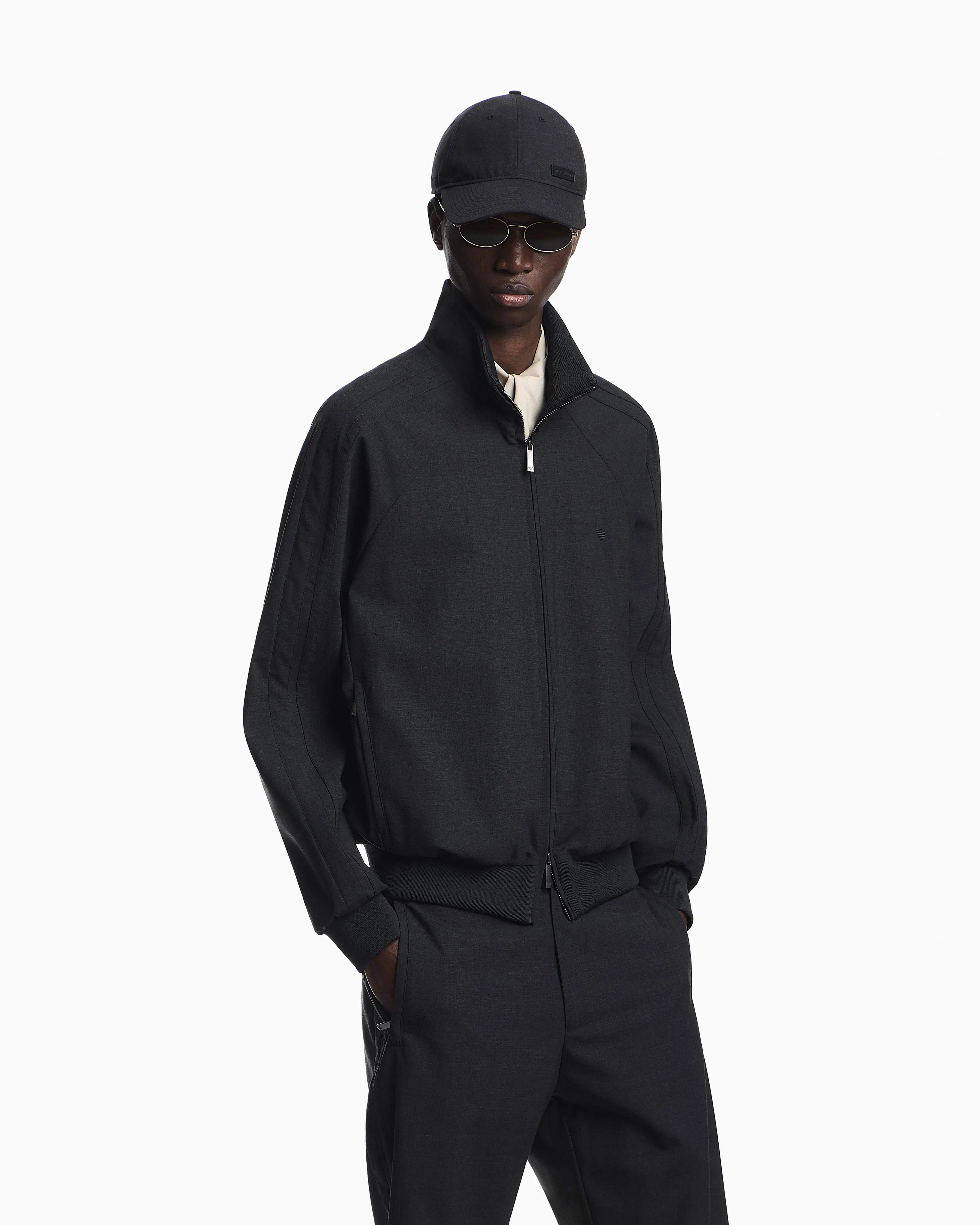 Emporio Armani Wool blend stretch canvas trousers