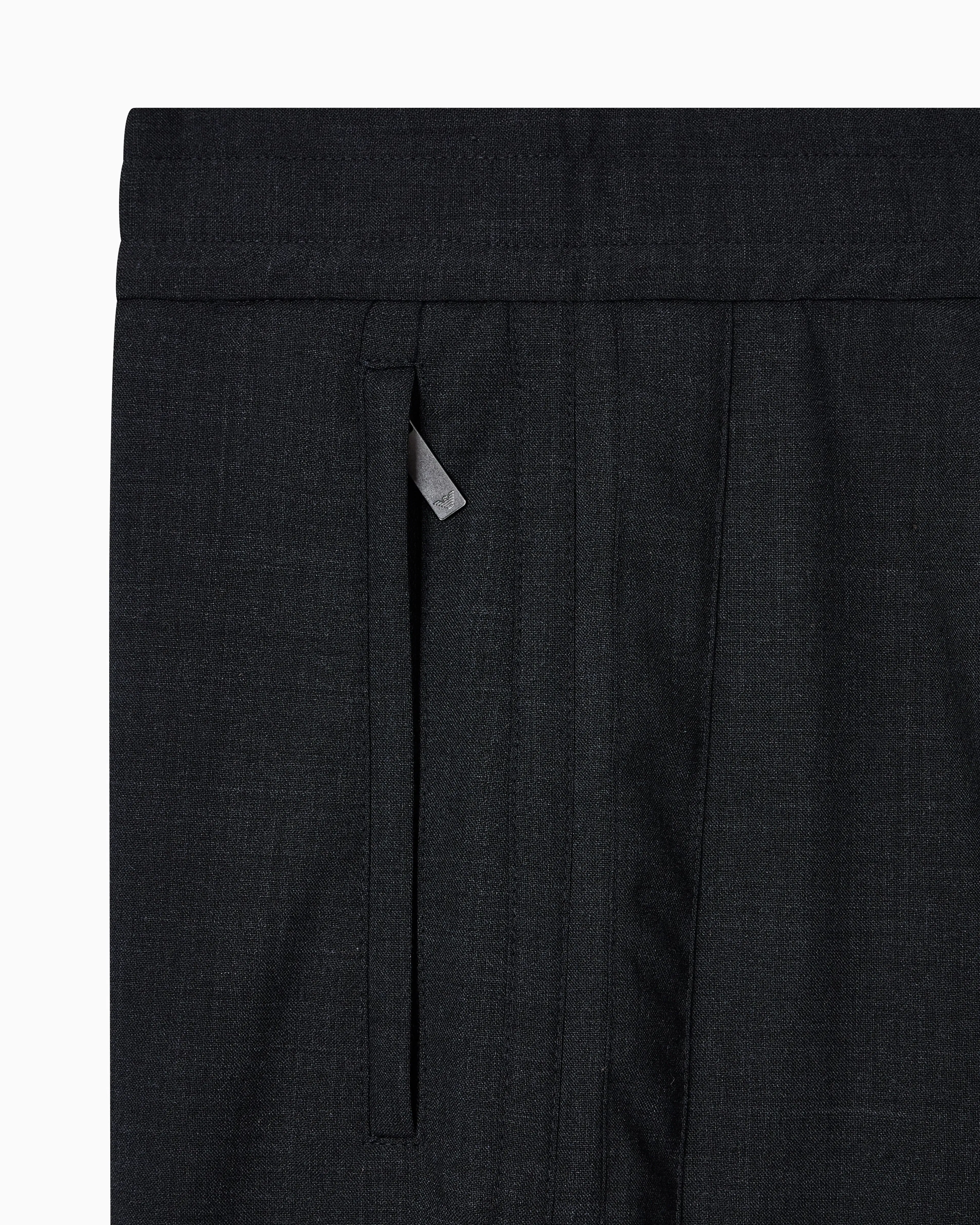 Emporio Armani Wool blend stretch canvas trousers