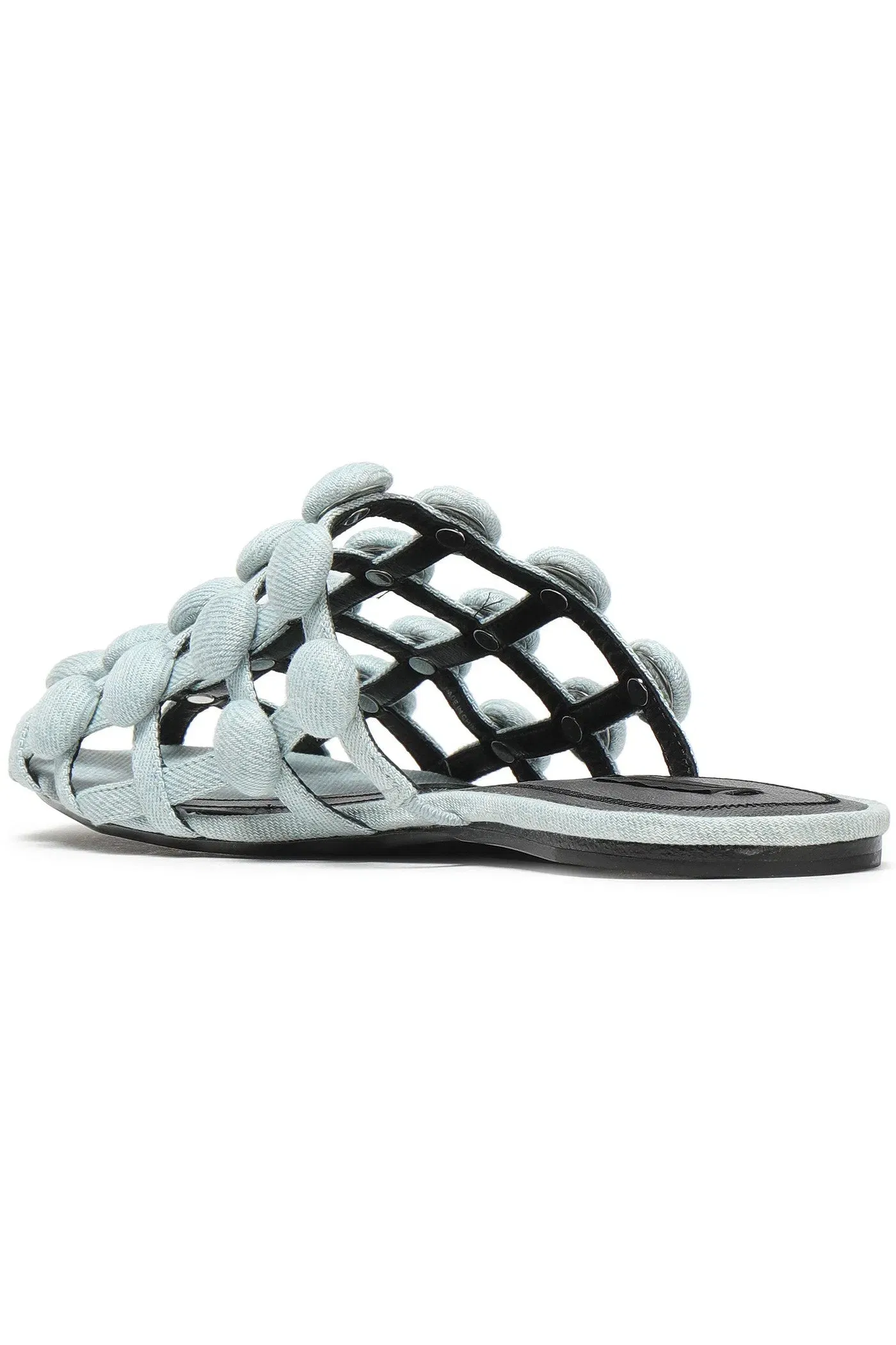 Alexander Wang Amelia Studded Denim Slippers Light Denim Women's