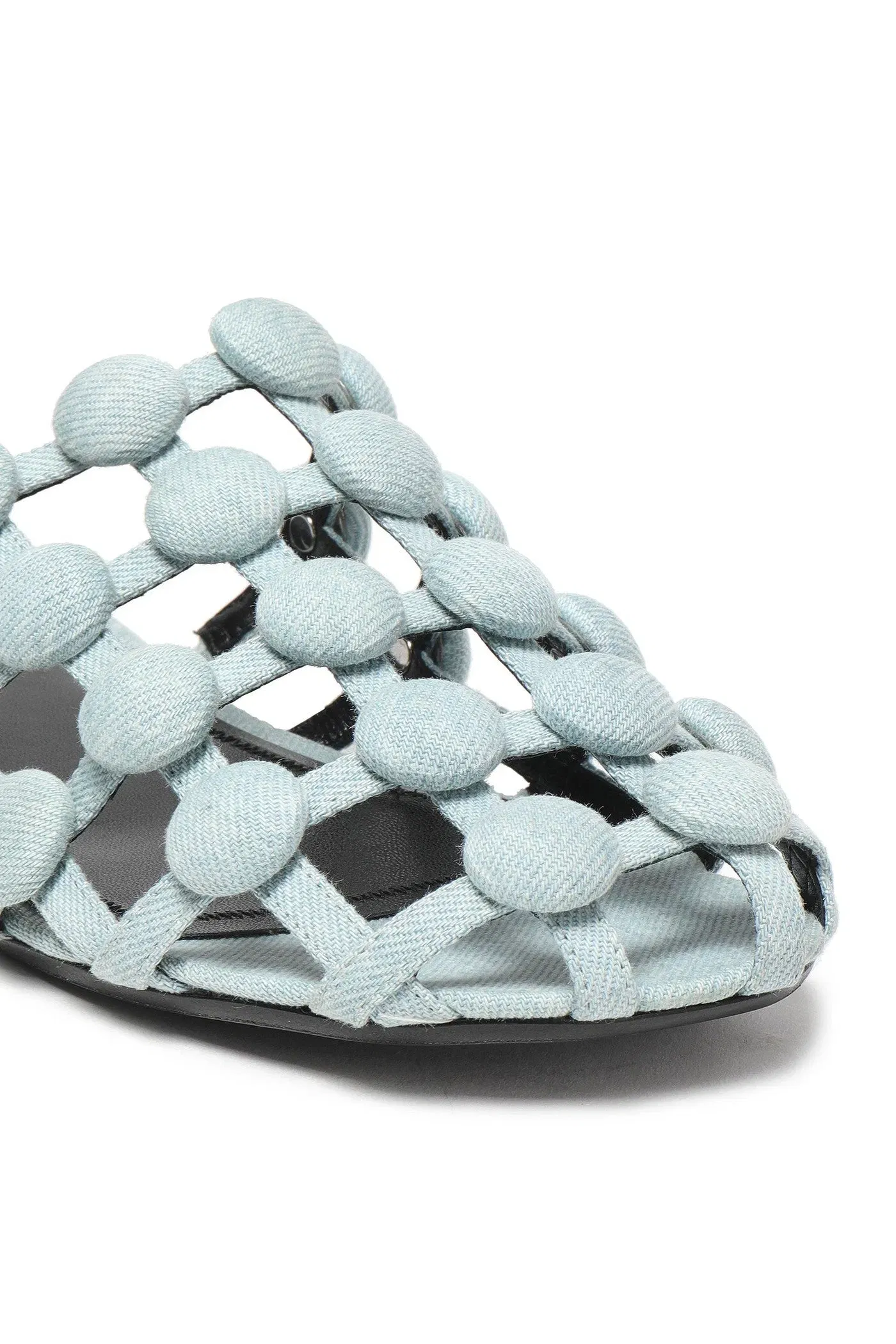 Alexander Wang Amelia Studded Denim Slippers Light Denim Women's