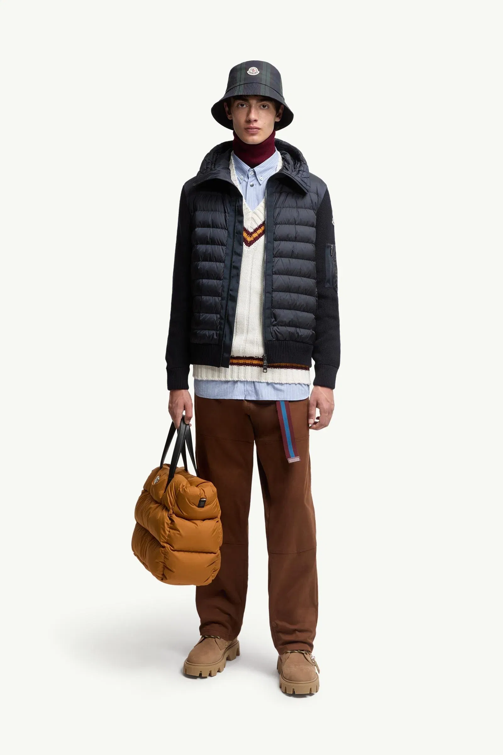 Moncler Padded Zip-Up Cardigan Navy Blue Navy Blue