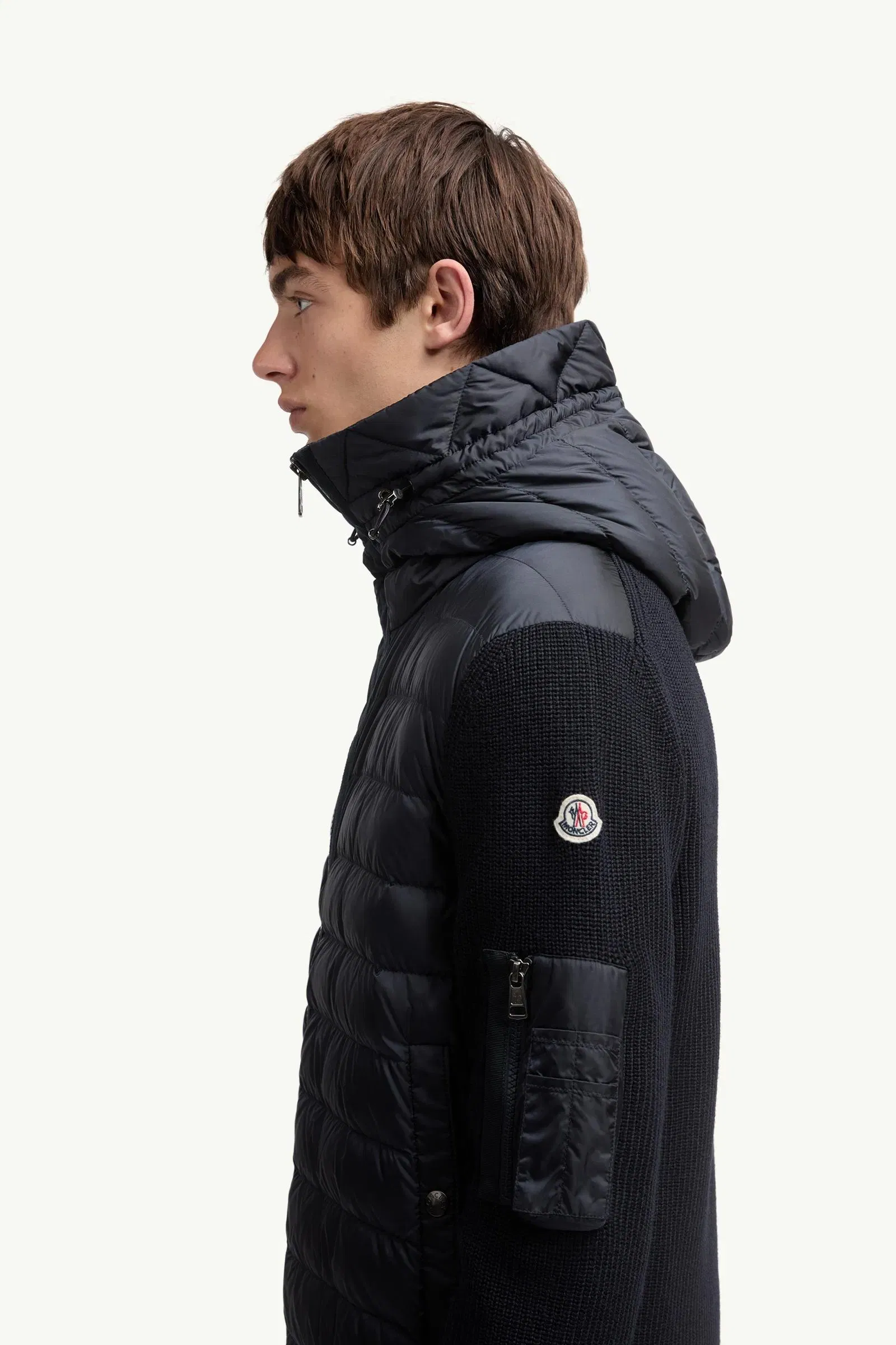 Moncler Padded Zip-Up Cardigan Navy Blue Navy Blue
