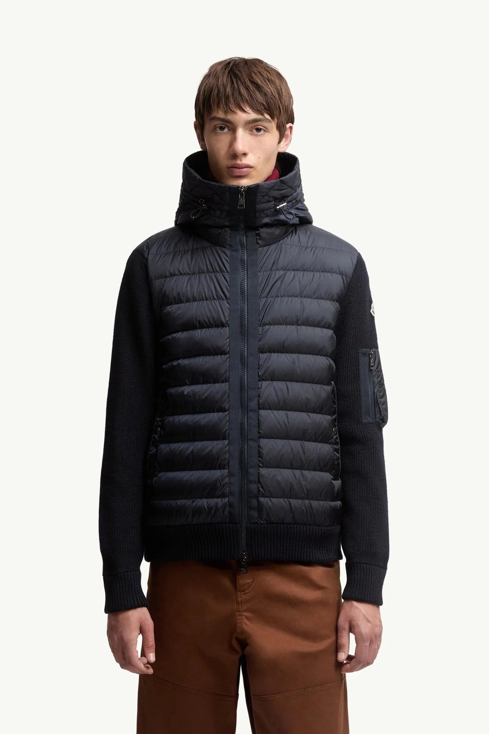 Moncler Padded Zip-Up Cardigan Navy Blue Navy Blue