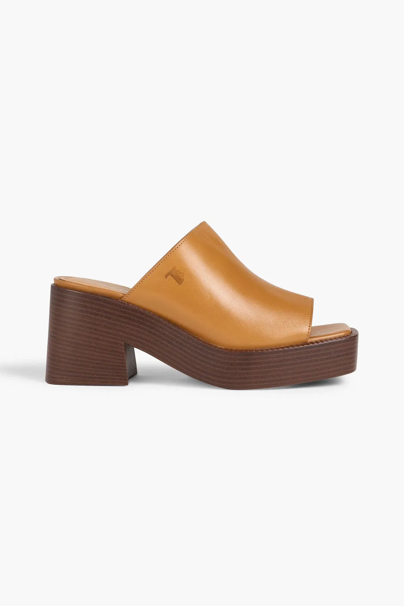 Tod's Leather Platform Mules Camel Women's