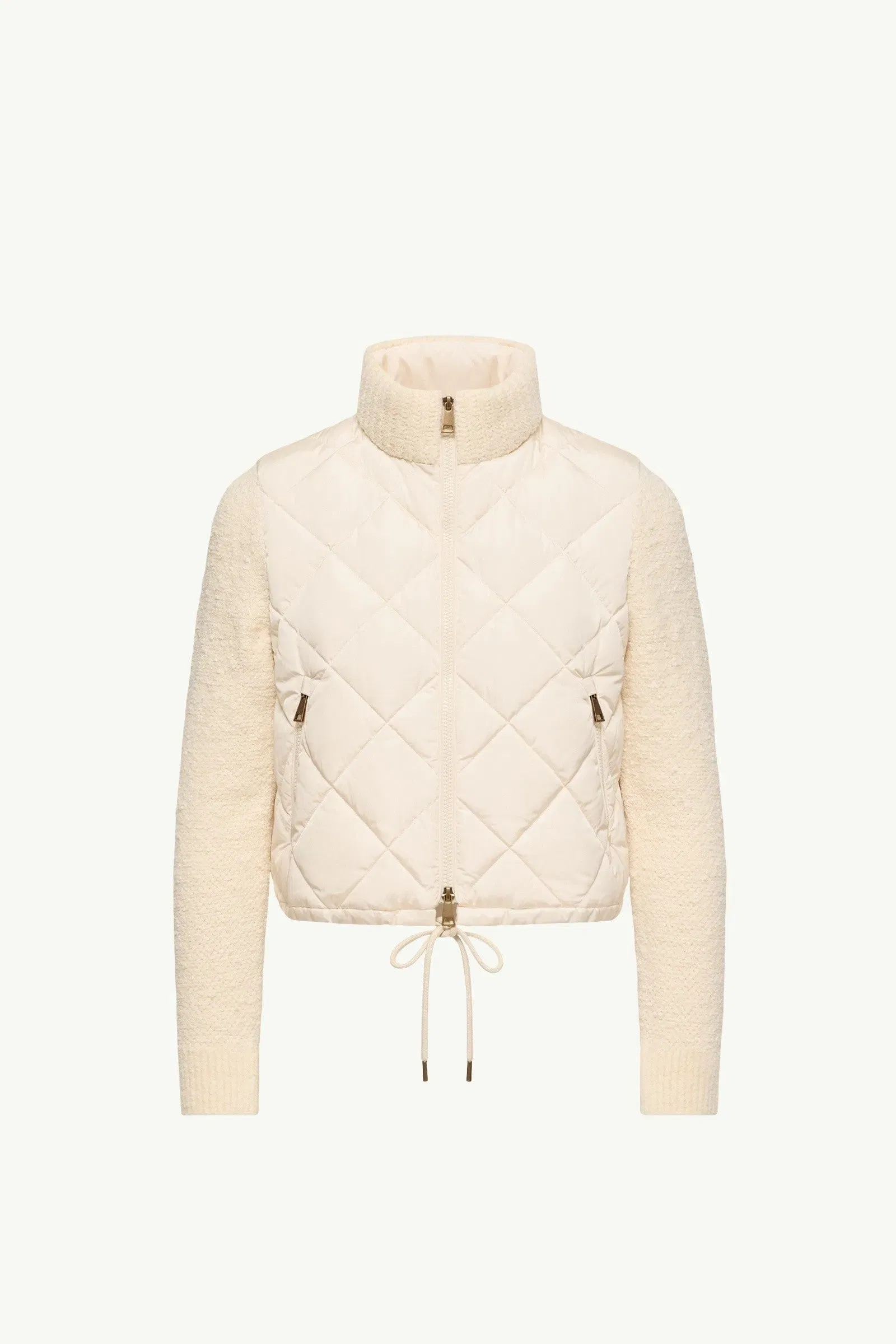 Moncler Cotton Blend Padded Zip-Up Cardigan White White