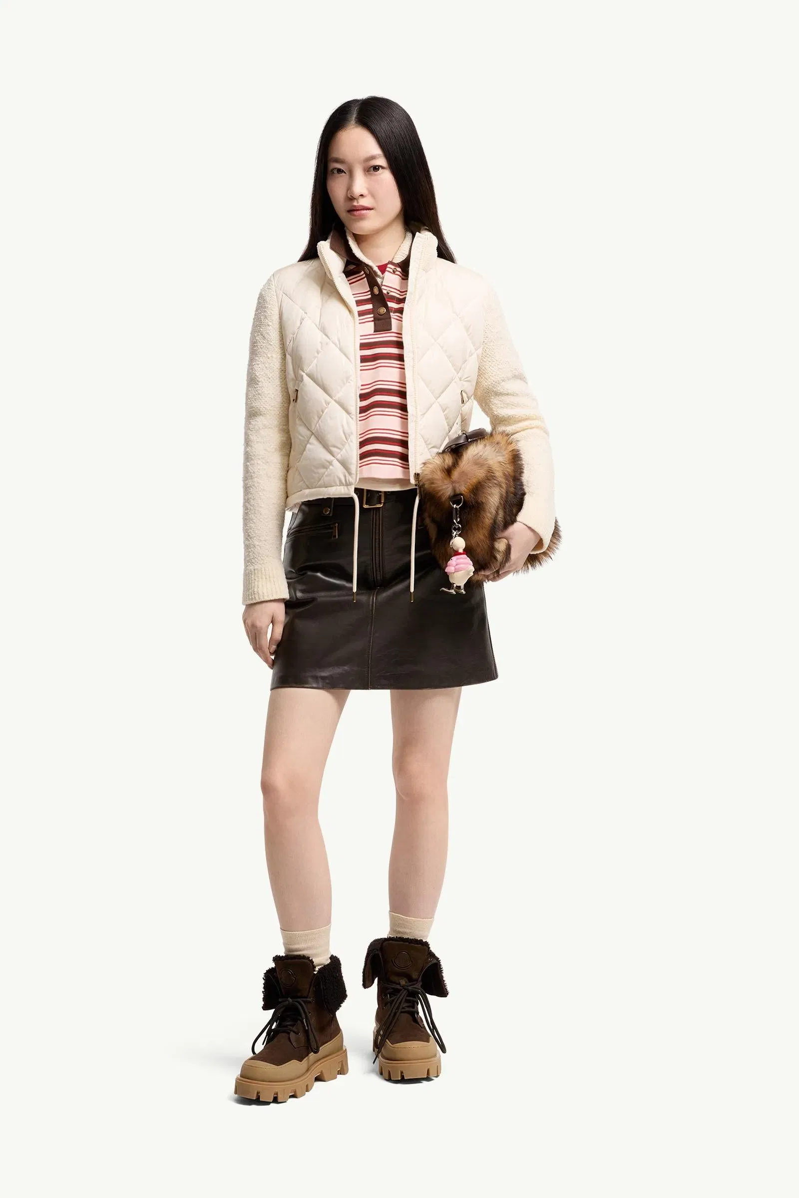 Moncler Cotton Blend Padded Zip-Up Cardigan White White