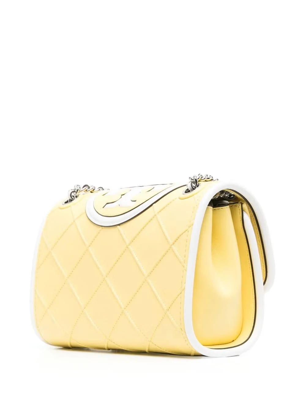 embossed and quilted cross-body bag