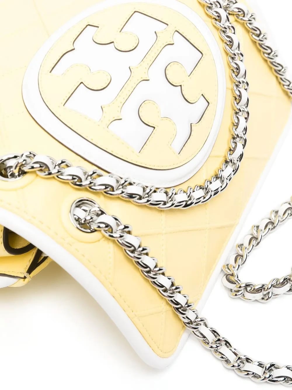 embossed and quilted cross-body bag