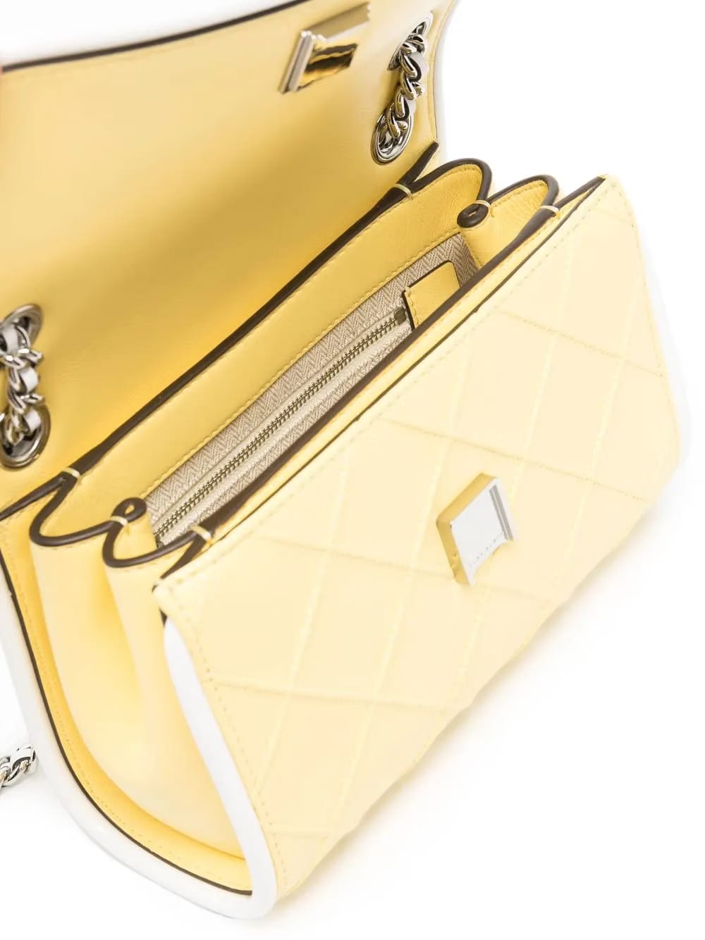 embossed and quilted cross-body bag
