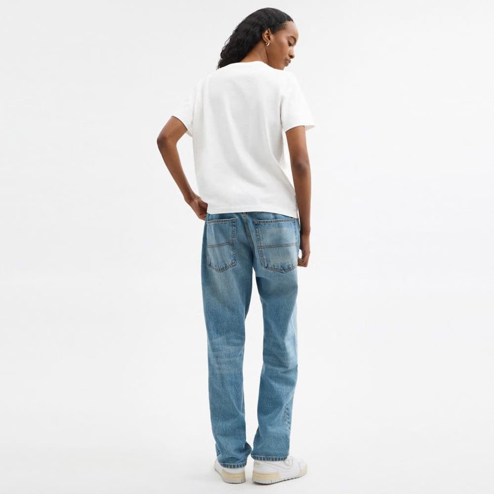 Coach Shell Signature Square Classic T-Shirt In Organic Cotton White