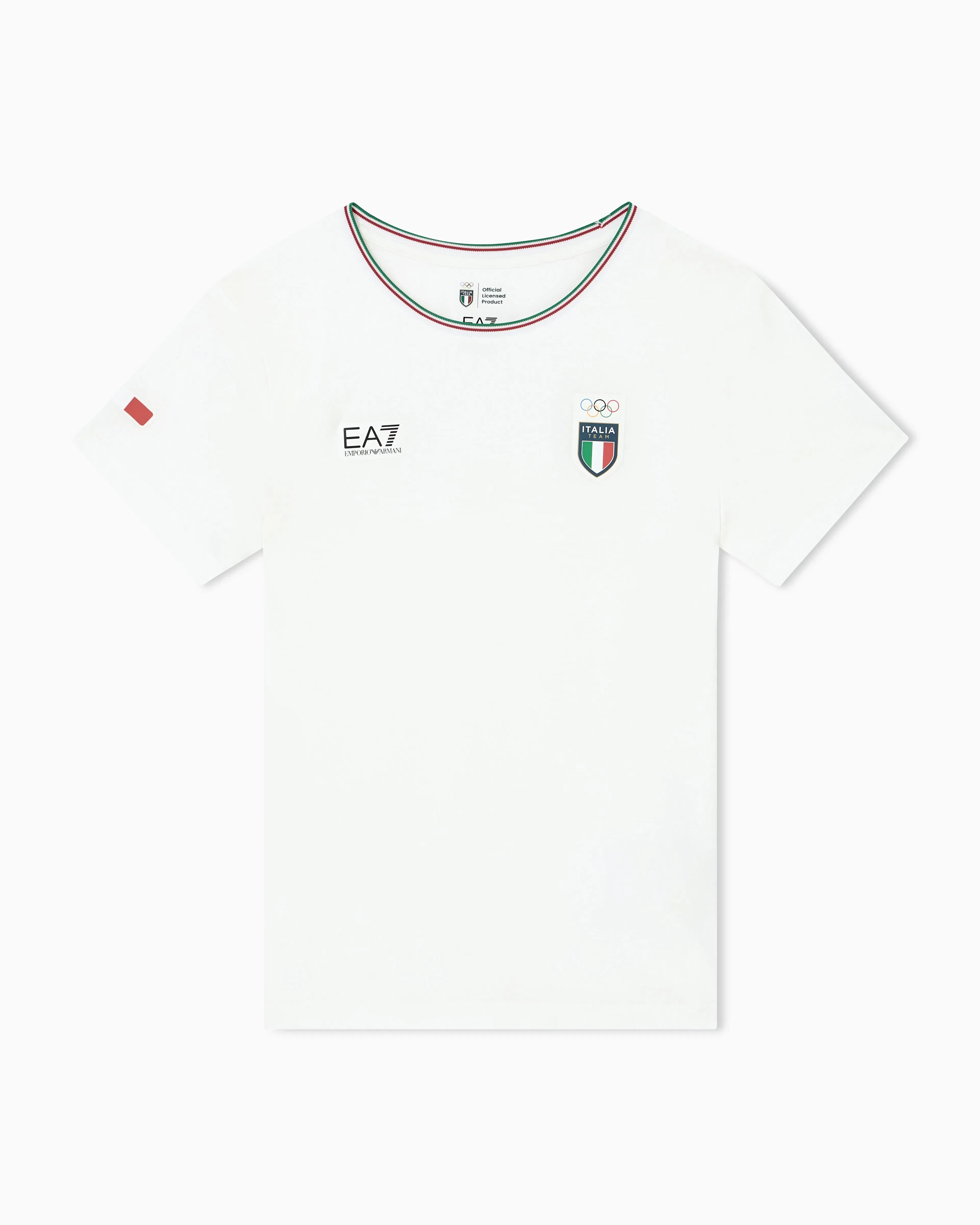EA7 Short sleeve stretch jersey t-shirt with logo Olympics