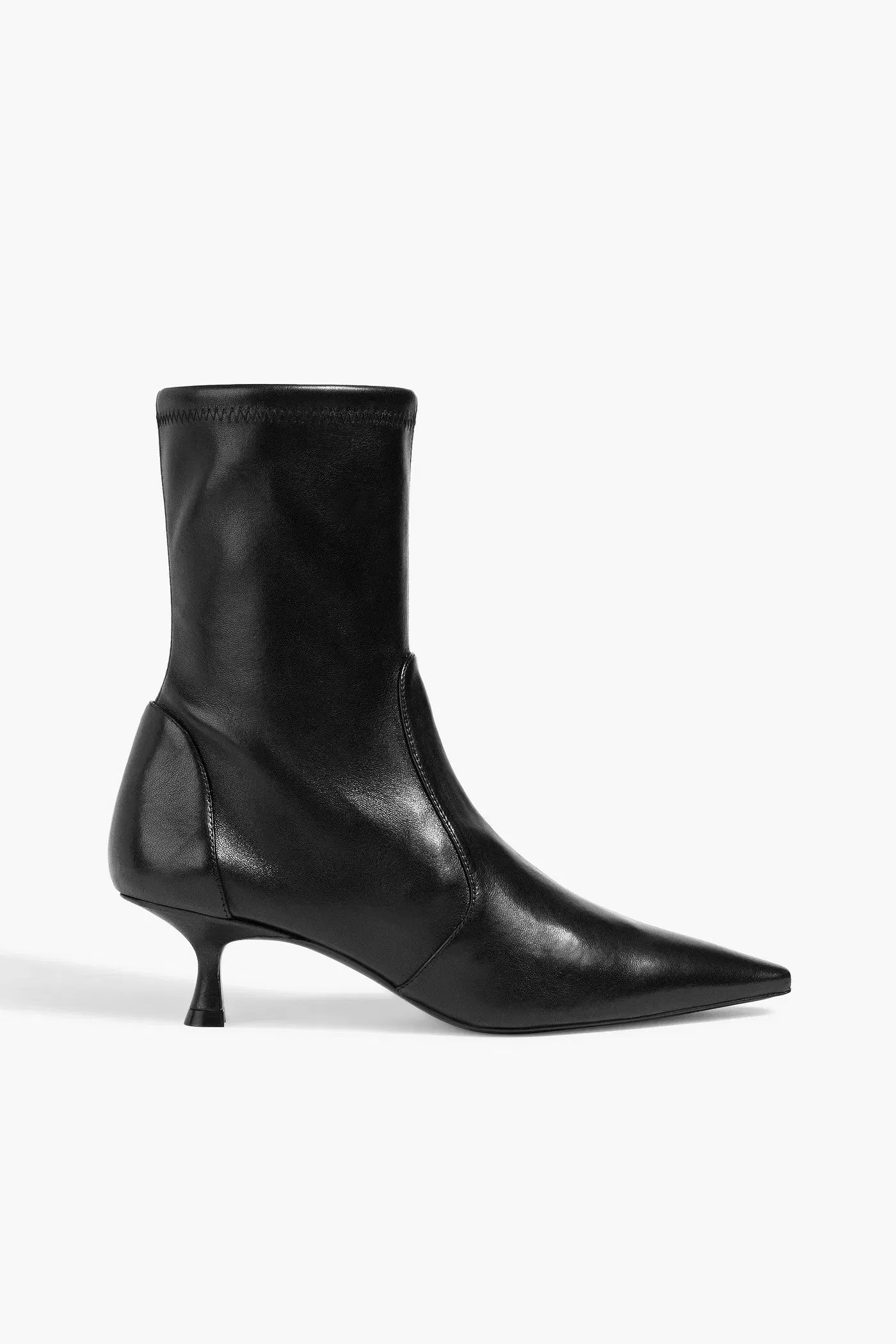 Stuart Weitzman Naomi 50 Leather Ankle Boots Black Women's