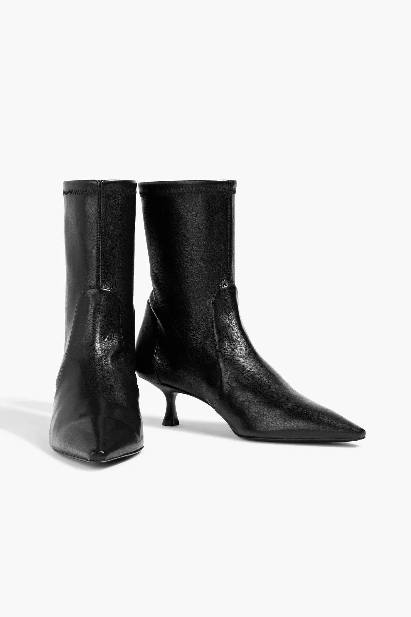 Stuart Weitzman Naomi 50 Leather Ankle Boots Black Women's