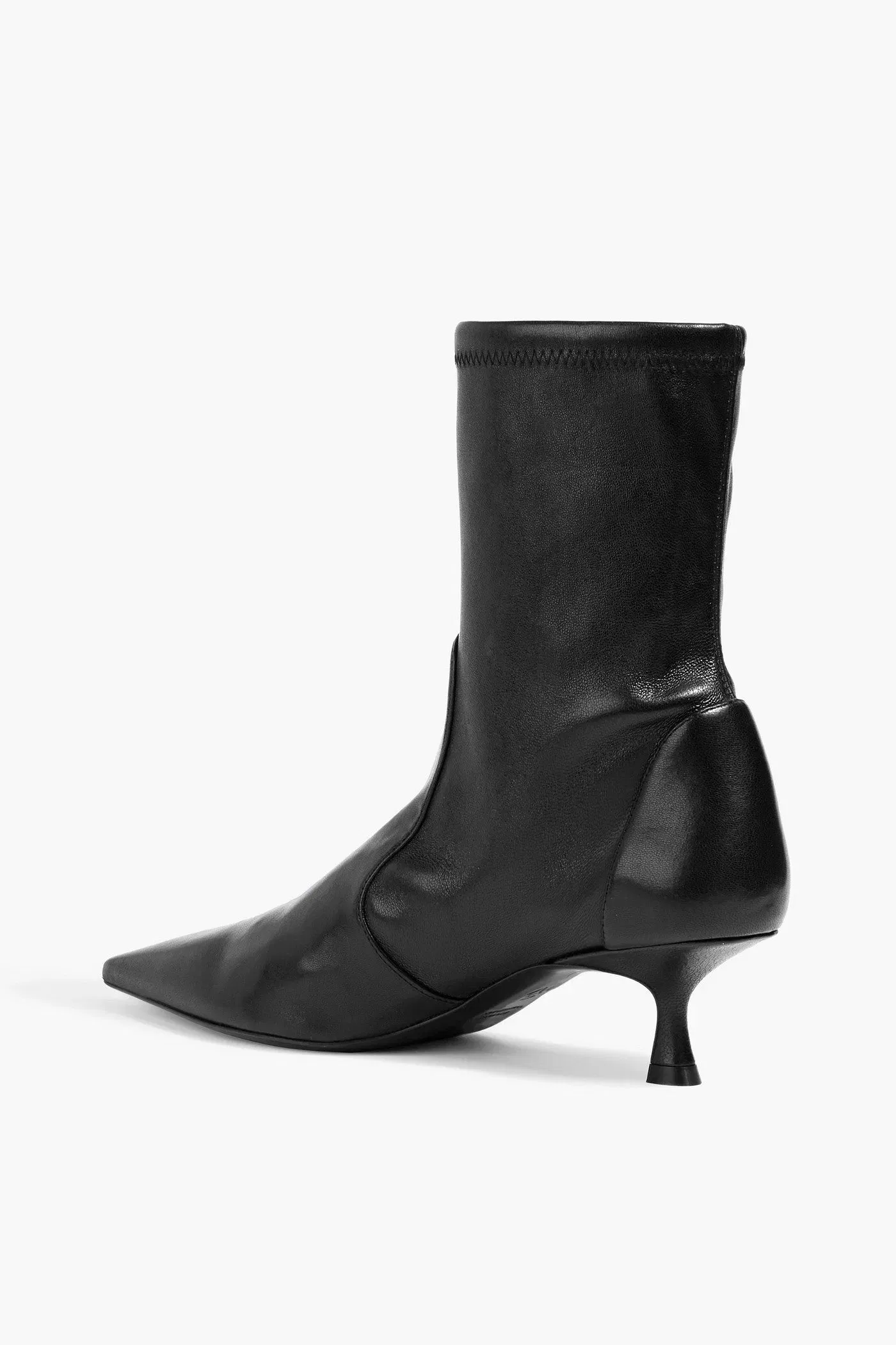 Stuart Weitzman Naomi 50 Leather Ankle Boots Black Women's