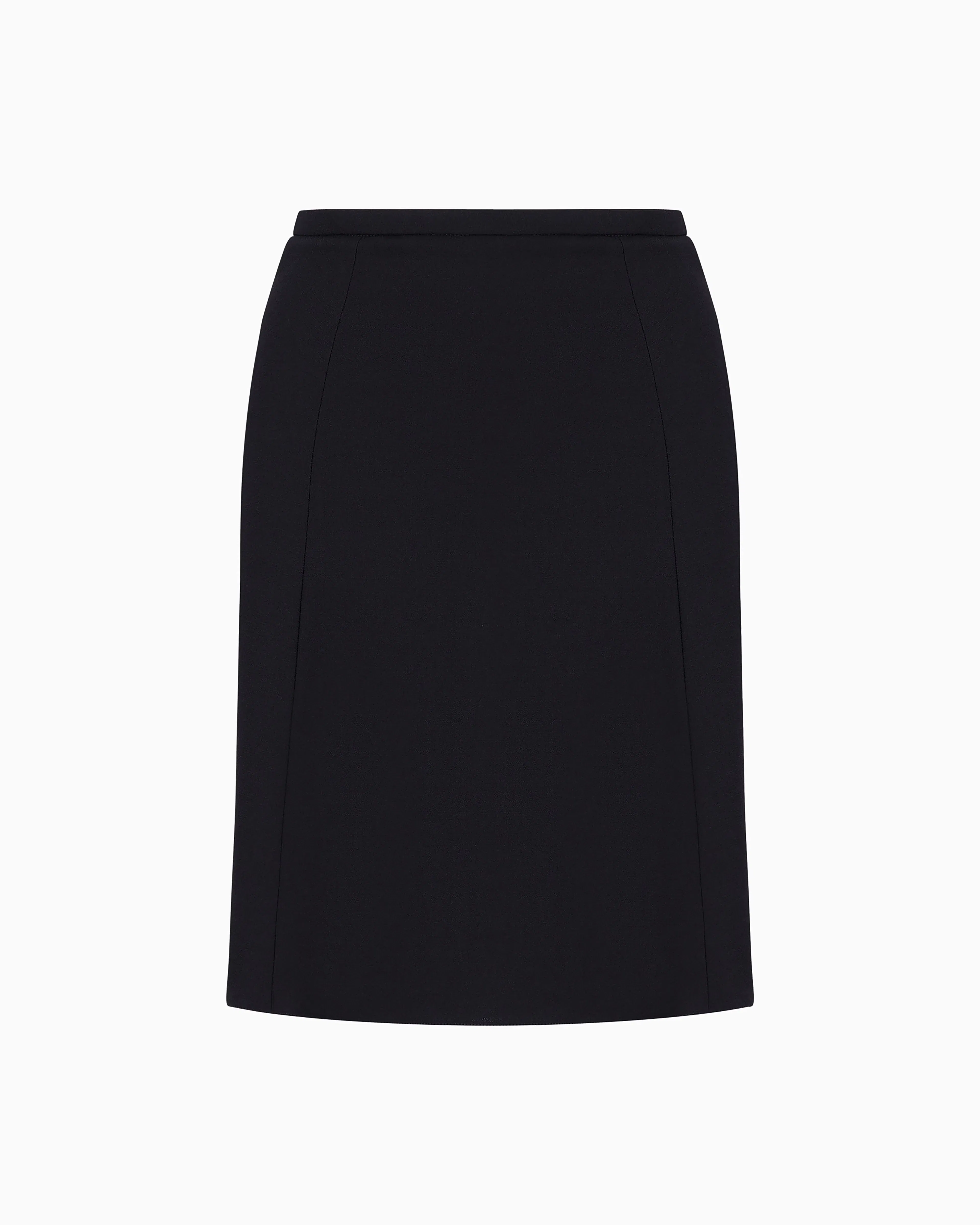 Emporio Armani Wool pleated skirt in stretch grain de poudre Essential