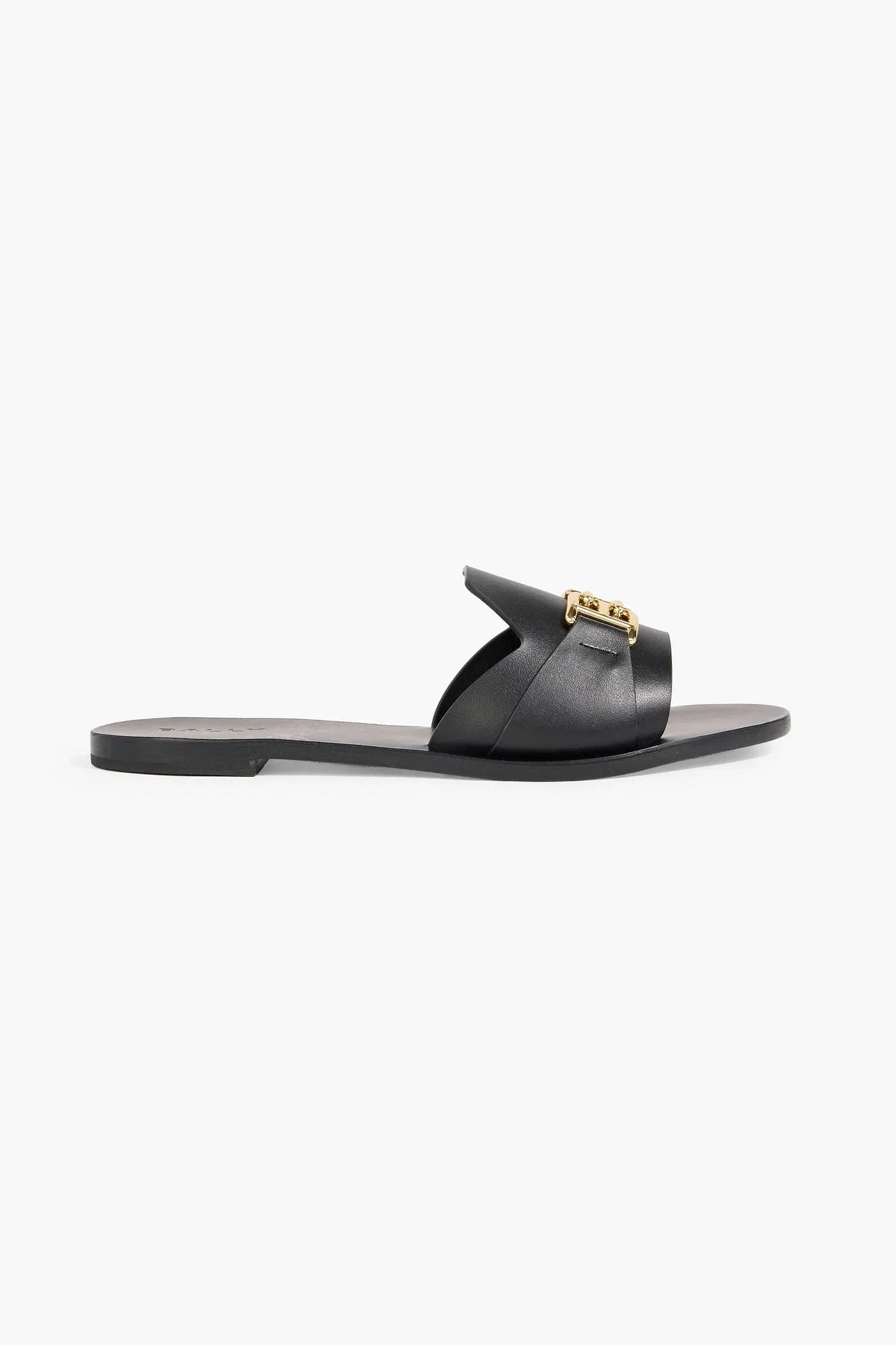 Bally Positano Embellished Leather Slides Black Women's