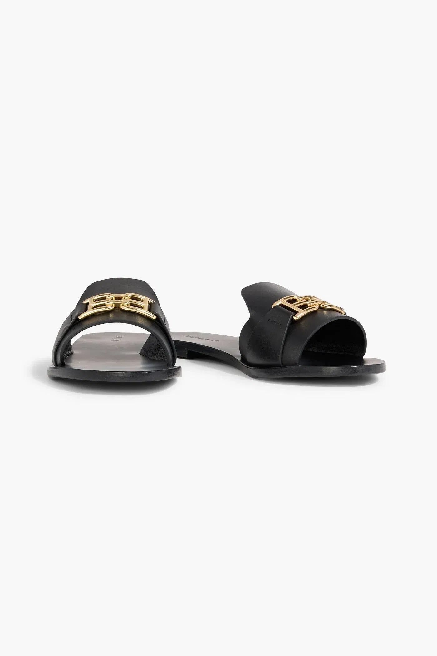 Bally Positano Embellished Leather Slides Black Women's