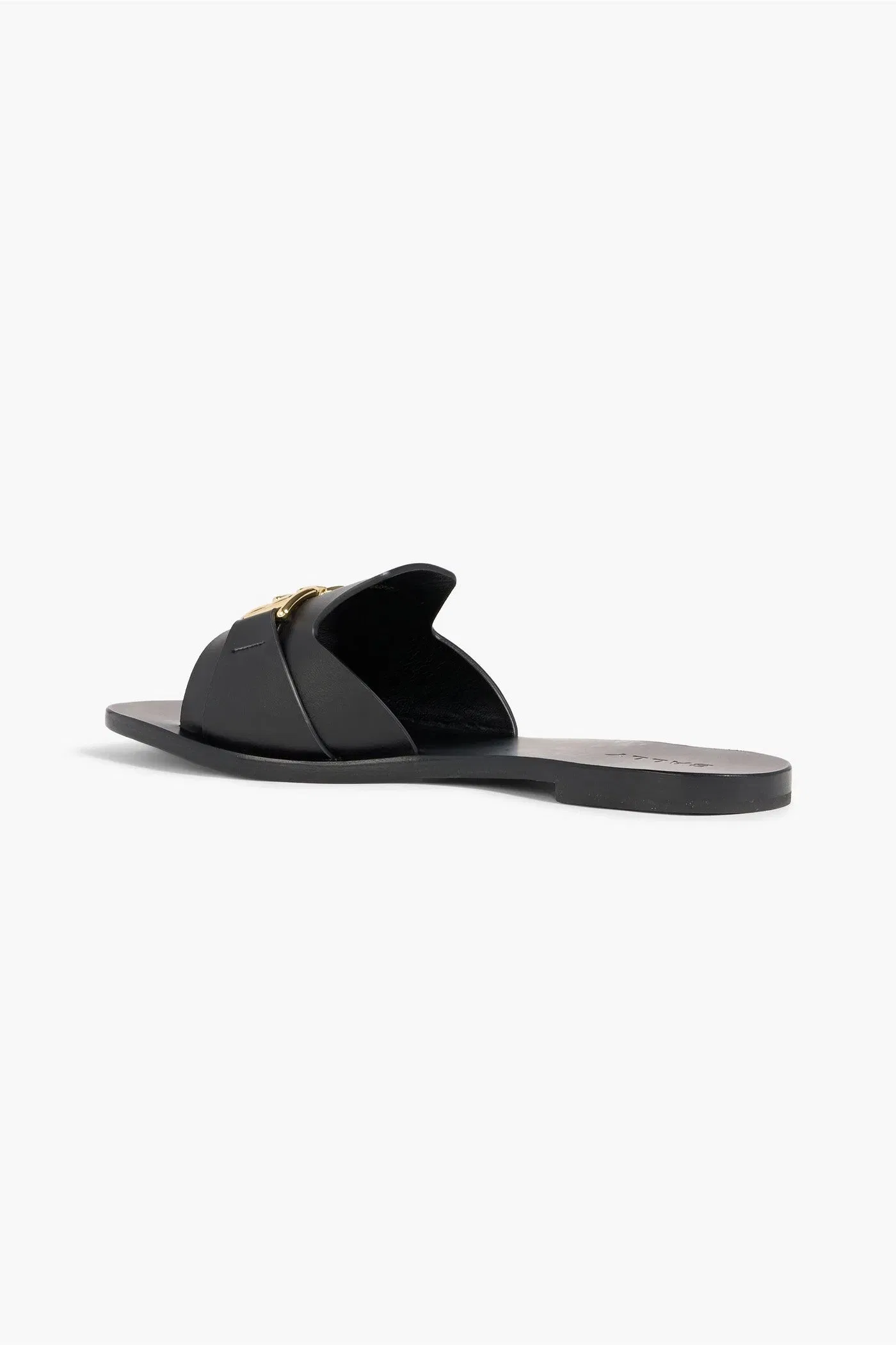 Bally Positano Embellished Leather Slides Black Women's