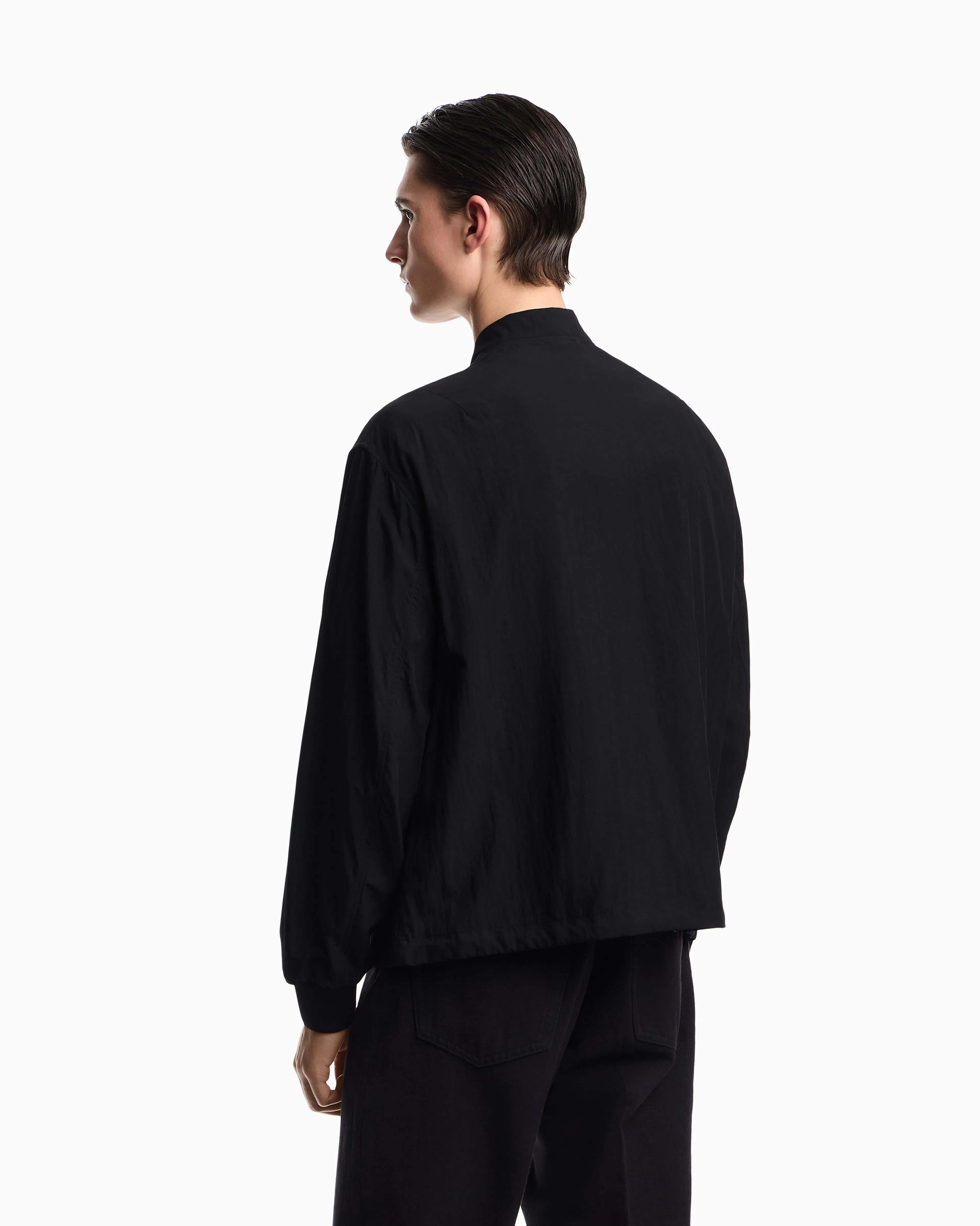 Emporio Armani Nylon blouson with micro logo embroidery